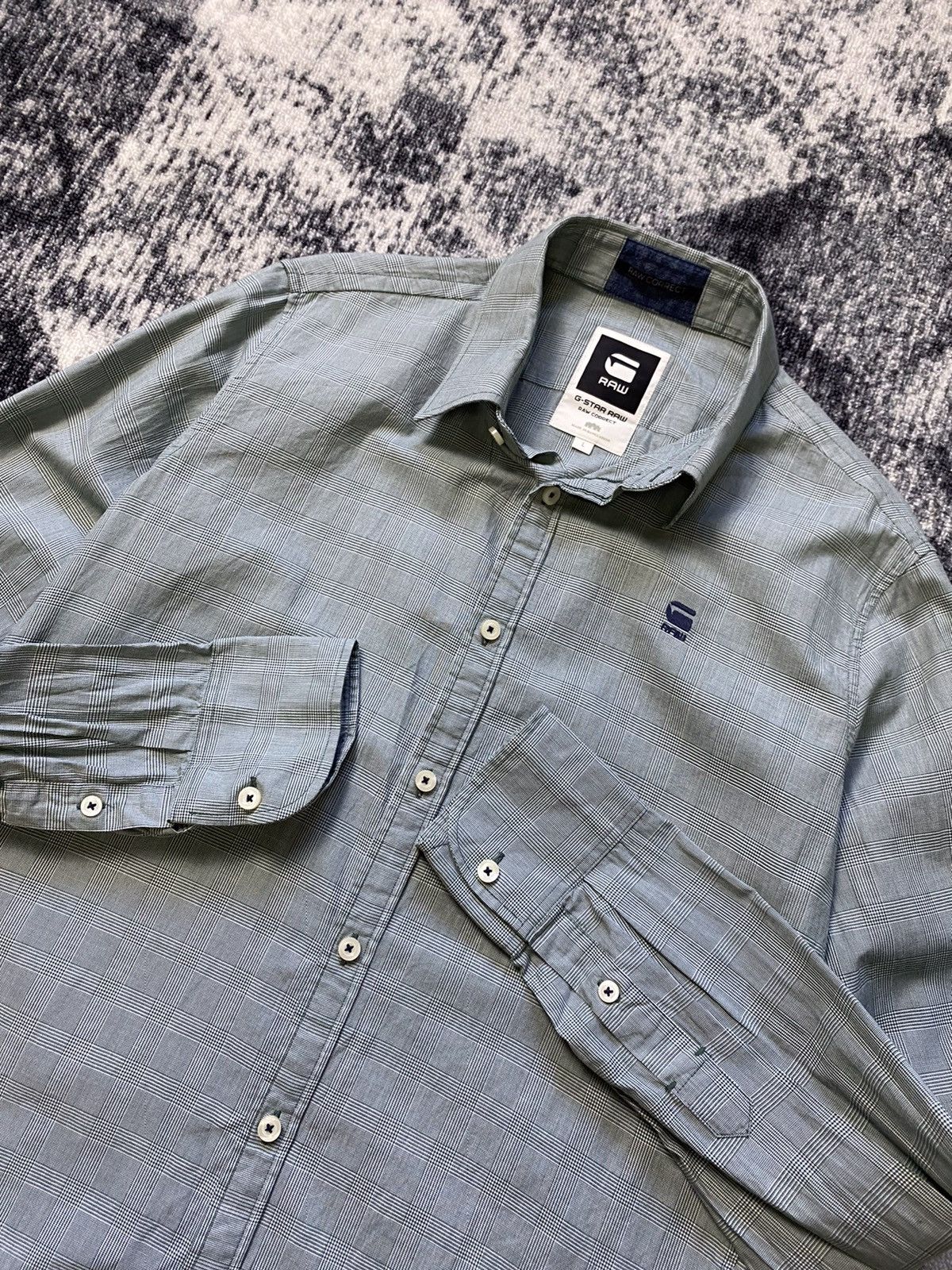G-Star × Vintage Vintage G Star Raw Correct Shirt Button Up Long Sleeve Check Size US L / EU 52-54 / 3 - 5 Thumbnail
