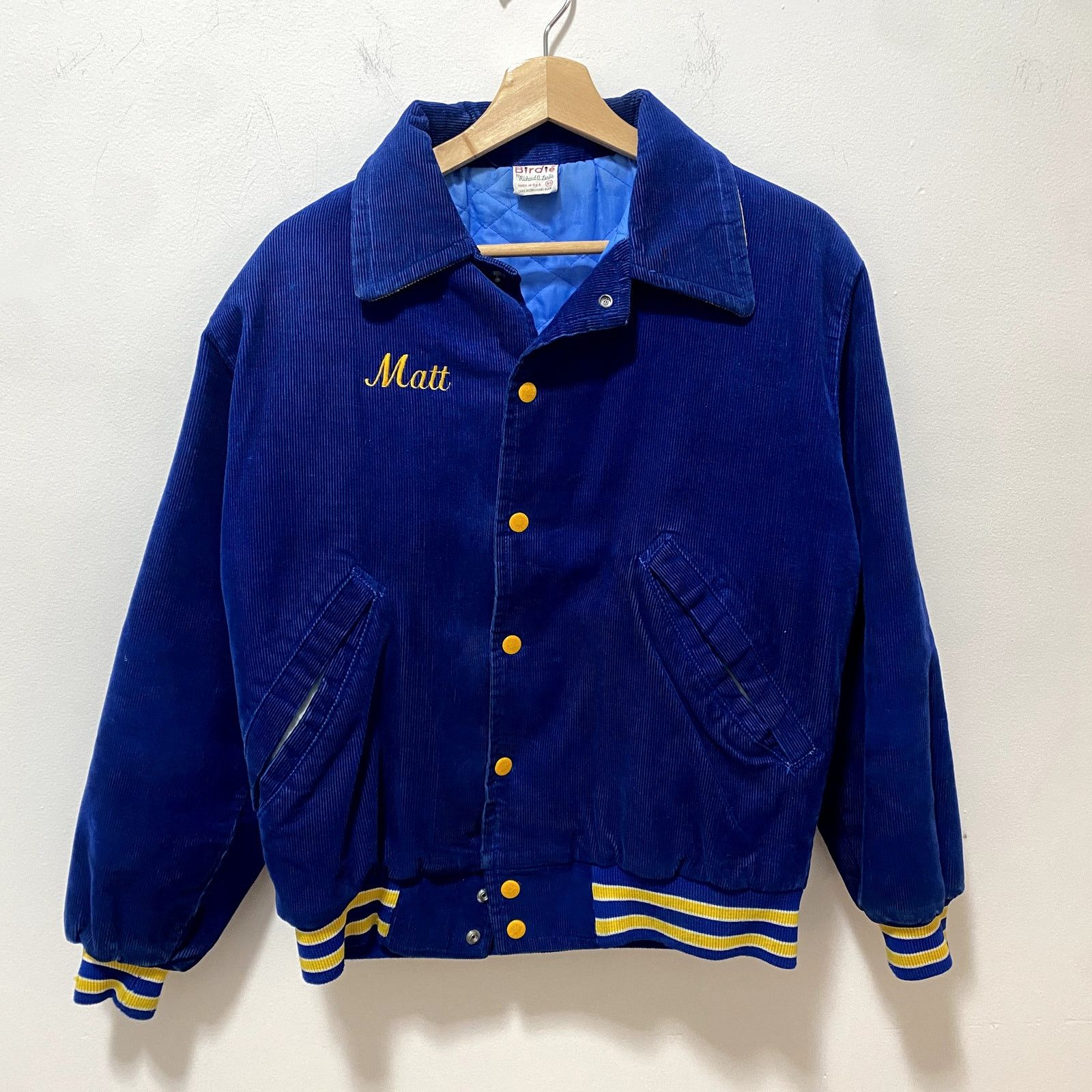 Vintage Vintage Corduroy Bomber Jacket Embroidered 70s Birdie Size US XS / EU 42 / 0 - 1 Thumbnail