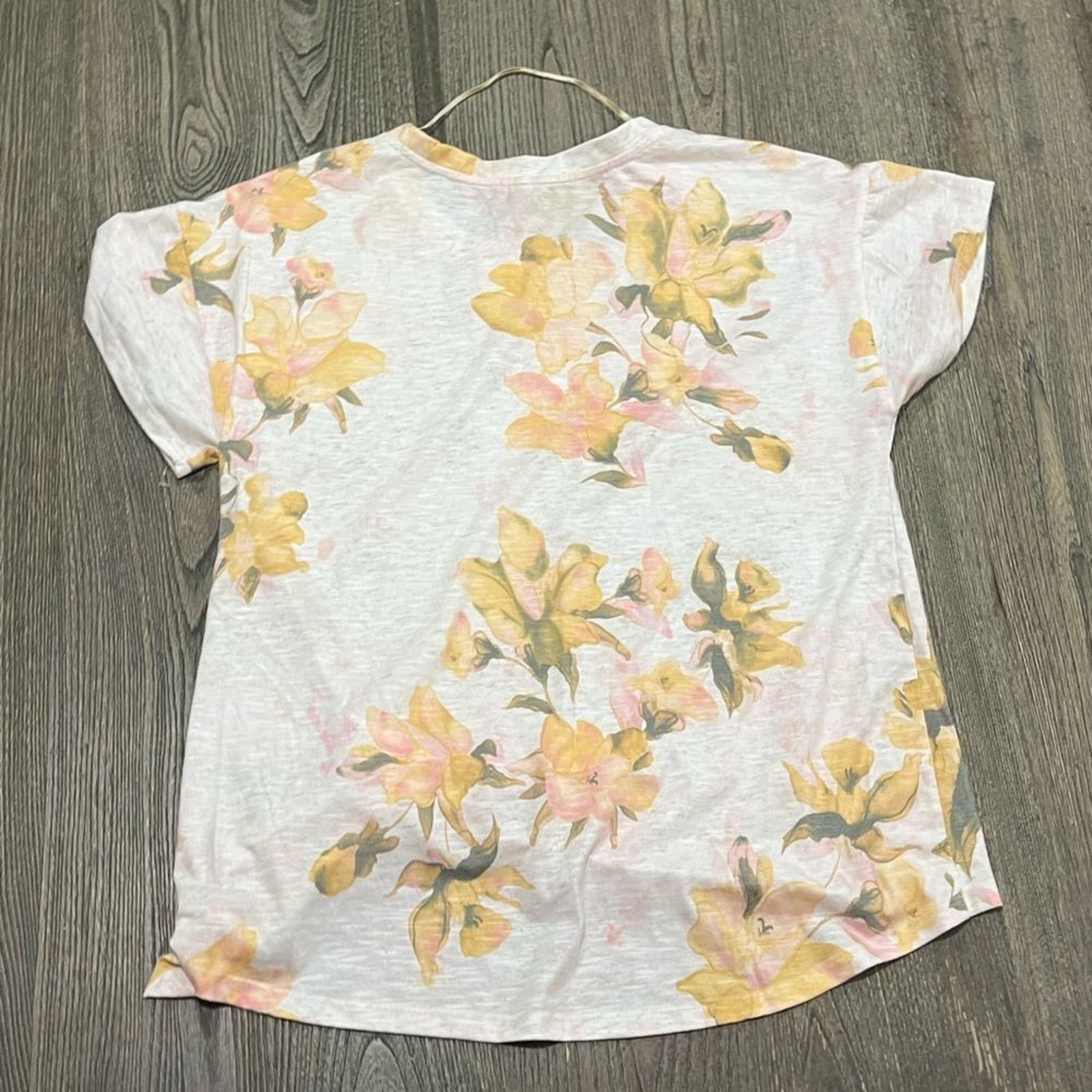 Vintage Democracy Tee Floral Side Tie Short Sleeve Crewneck Cream M Size M / US 6-8 / IT 42-44 - 5 Thumbnail