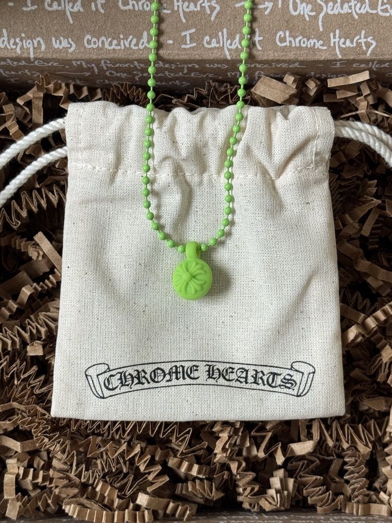 Chrome Hearts Chrome Hearts Silichrome Crossball Charm in Green Size ONE SIZE - 1 Thumbnail