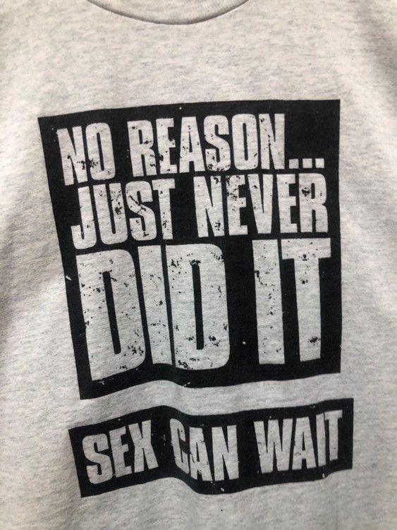 Fruit Of The Loom × Vintage Vtg t shirt sex can wait no reason never did it virgin XL Size US XL / EU 56 / 4 - 2 Thumbnail