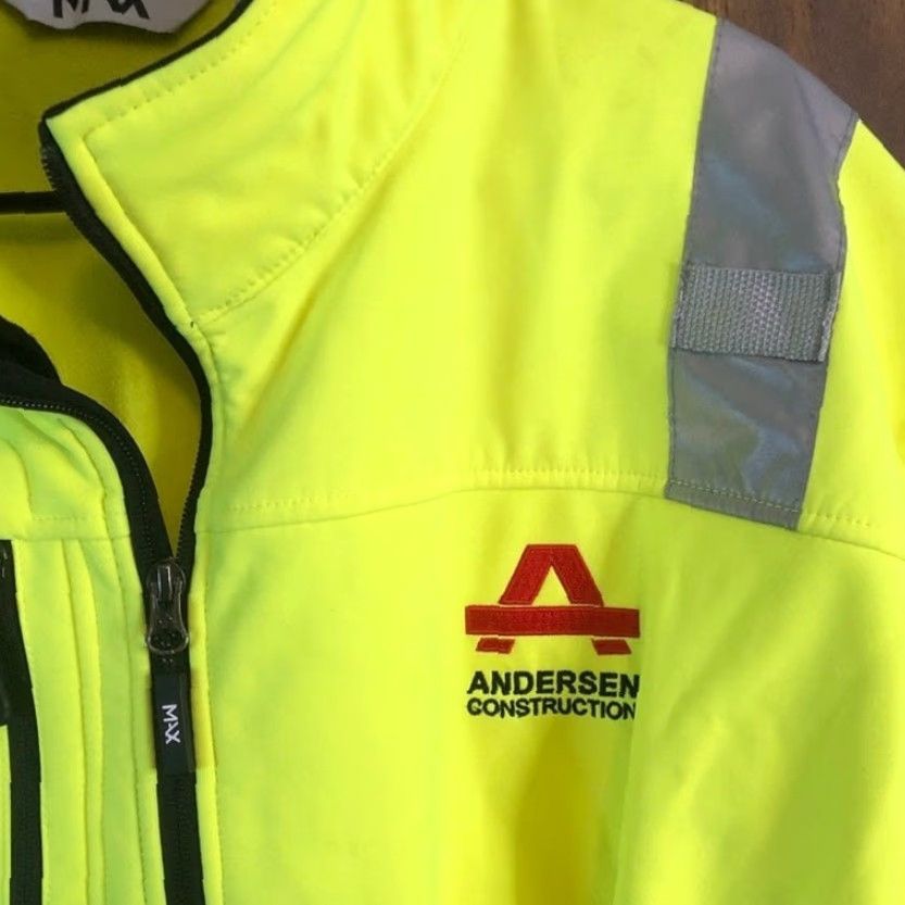 Vintage Max Mens Jacket Yellow Black Andersen Construction Workwear PPE 2XL Bomber Zip Polyester Full Zip Big & Tall Mens Jacket Size US XXL / EU 58 / 5 - 4 Thumbnail