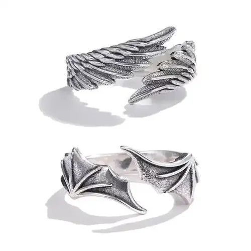 Japanese Brand × Vintage Vintage hip hop style couples rings with wings Size ONE SIZE - 4 Thumbnail