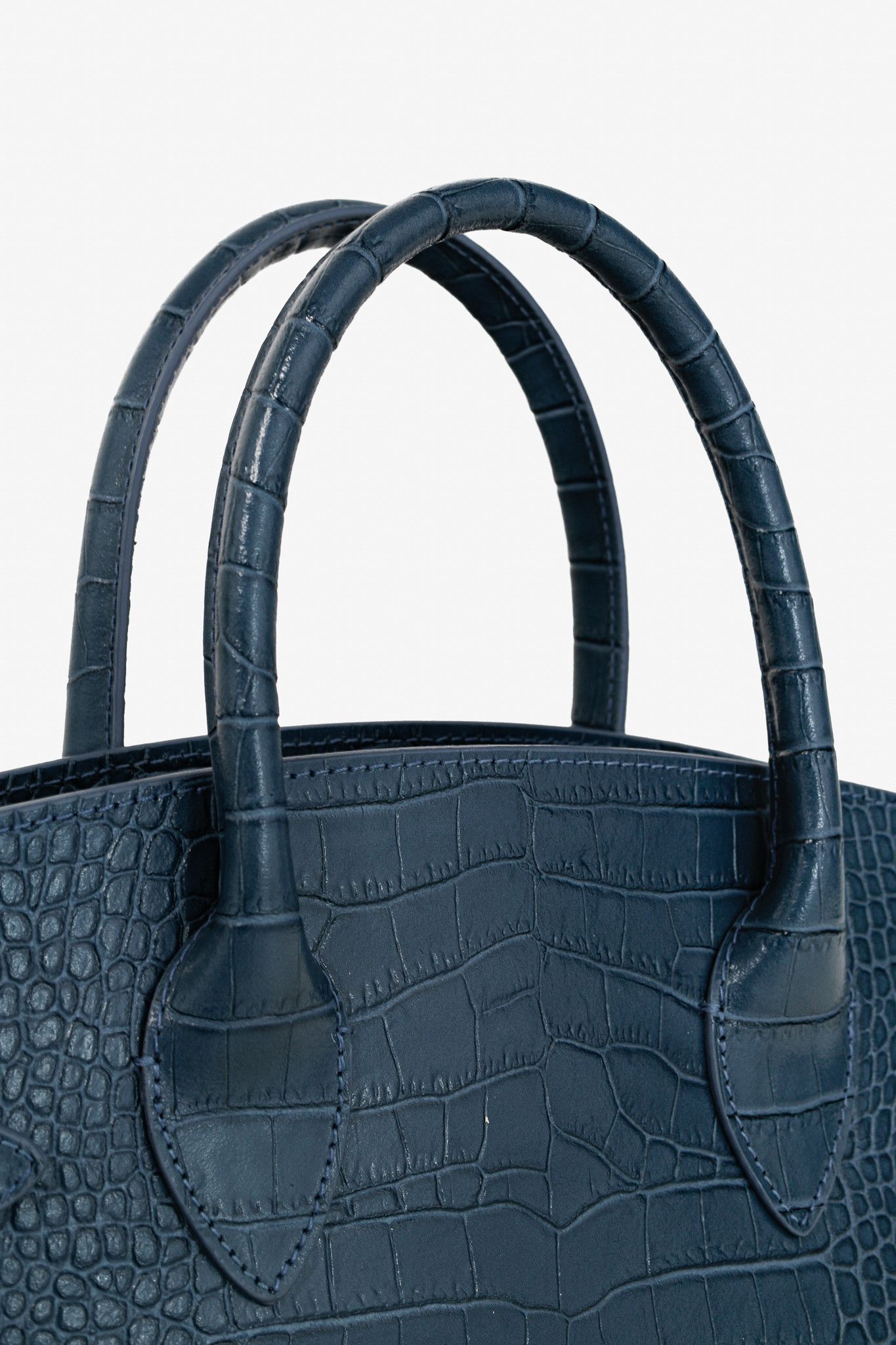 Designer Teddy Blake Kate Croco 12" Blue Leather Tote Size ONE SIZE - 7 Thumbnail