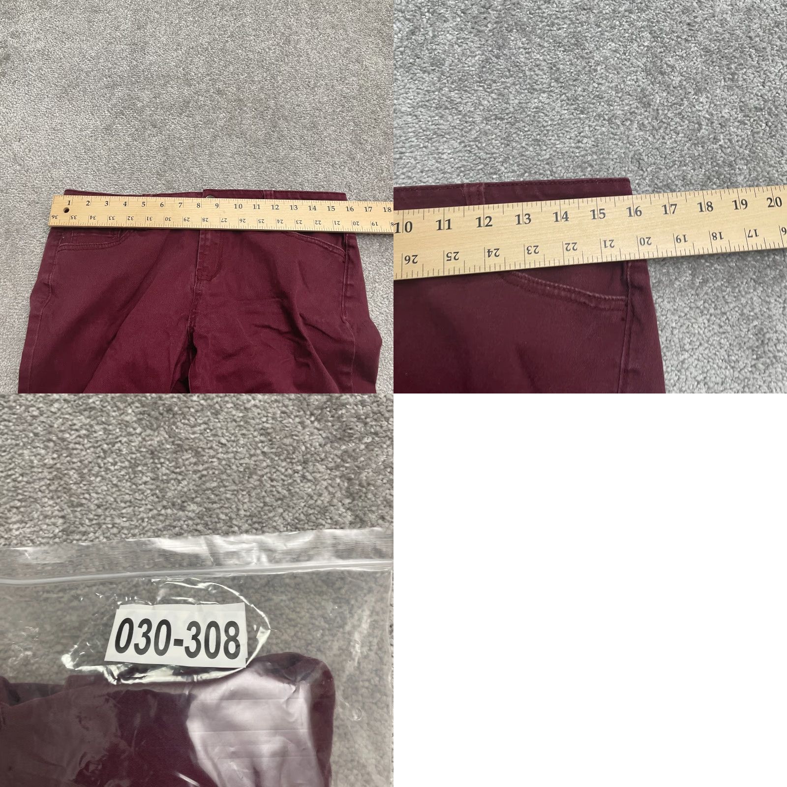 Denime Wax Jean Premium Denim Juniors 13 Burgundy Straight Leg Mid Rise Jeans 32x29 Women Vintage No Size 34" / US 12 / IT 48 - 9 Thumbnail