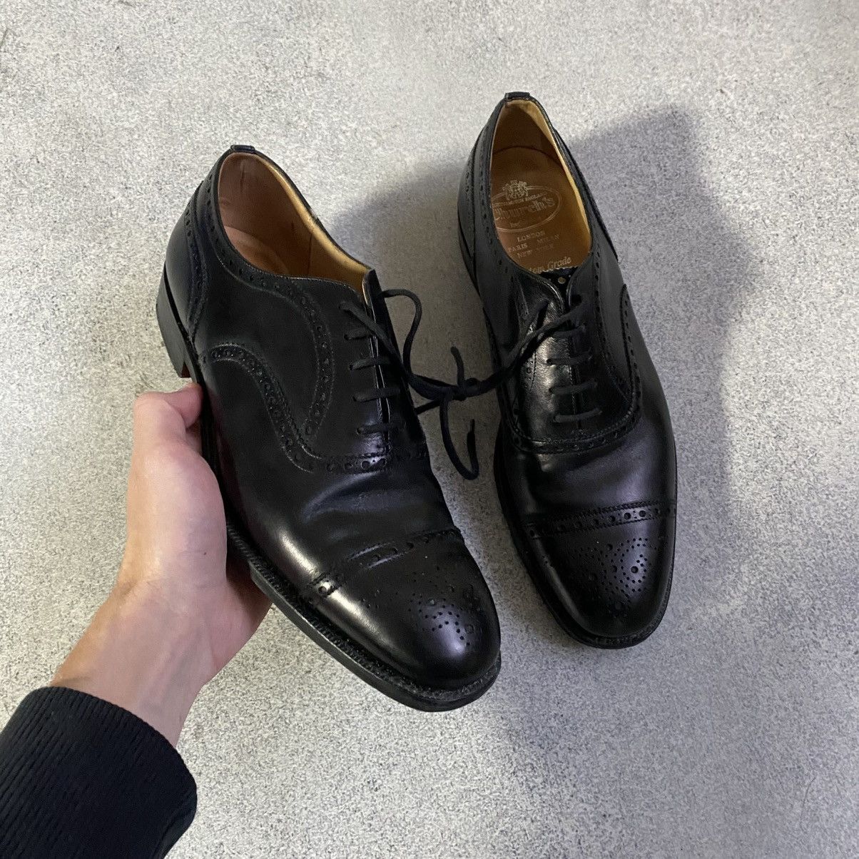 Church's Oxford Shoes Size UK 7.5 26.5 cm Black Leather