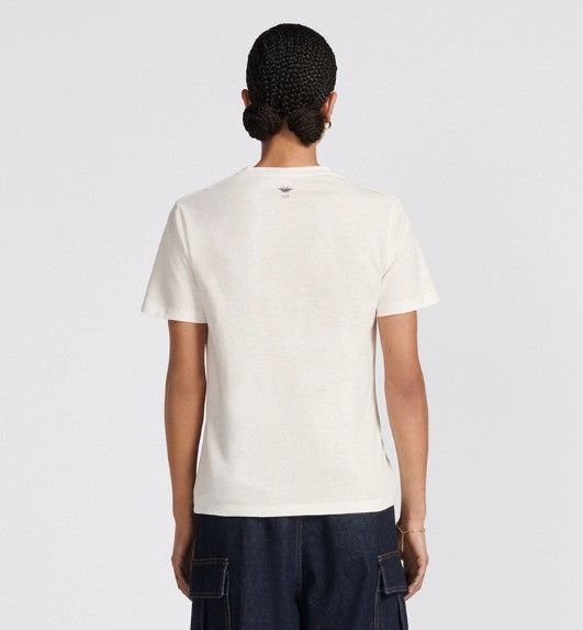 Dior o1w1db10824 Cotton & Linen T-Shirt in White Size S / US 4 / IT 40 - 6 Thumbnail