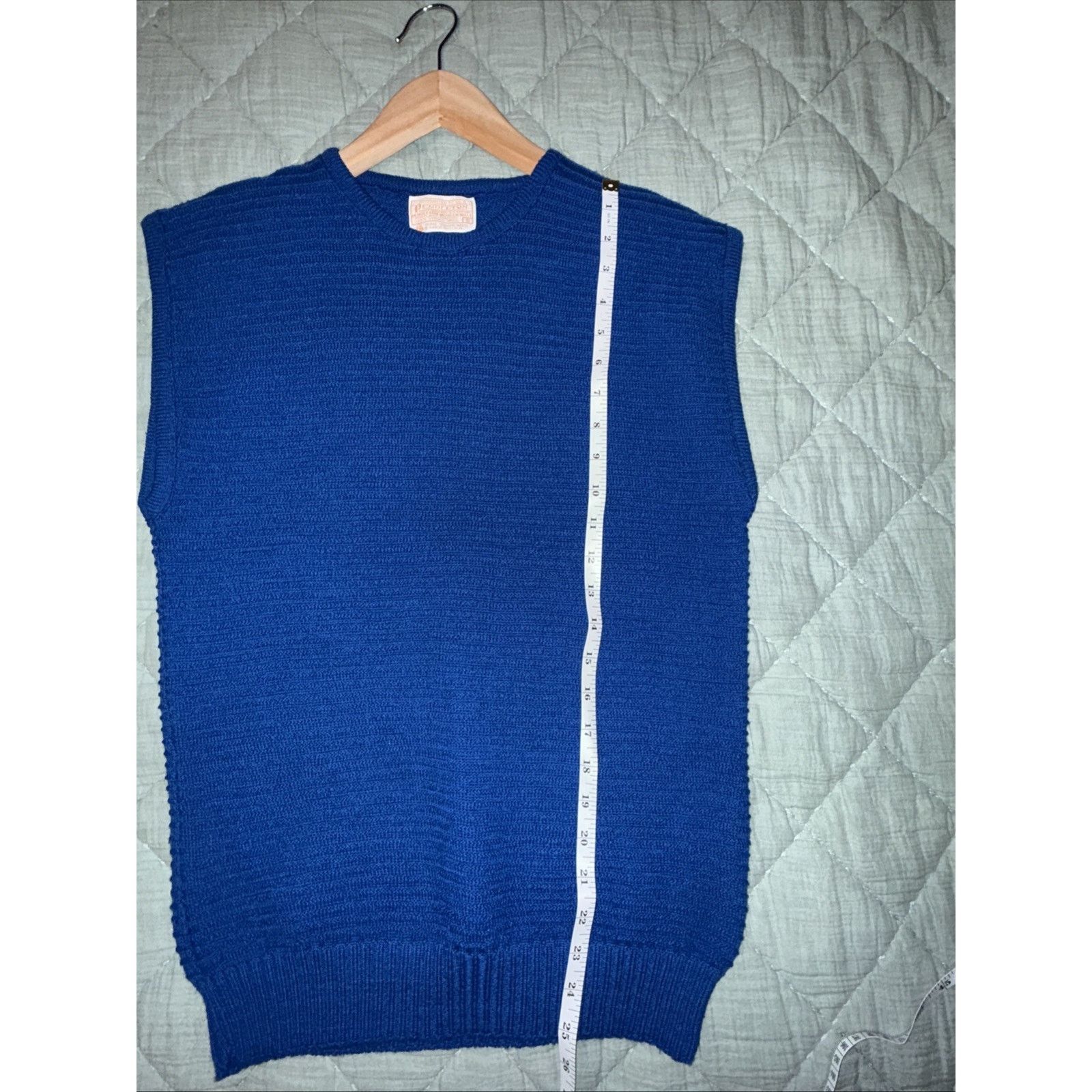 Pendleton Pendleton Vintage Men’s Virgin Wool Blue Vest Ribbed Sz S Size US S / EU 44-46 / 1 - 7 Thumbnail