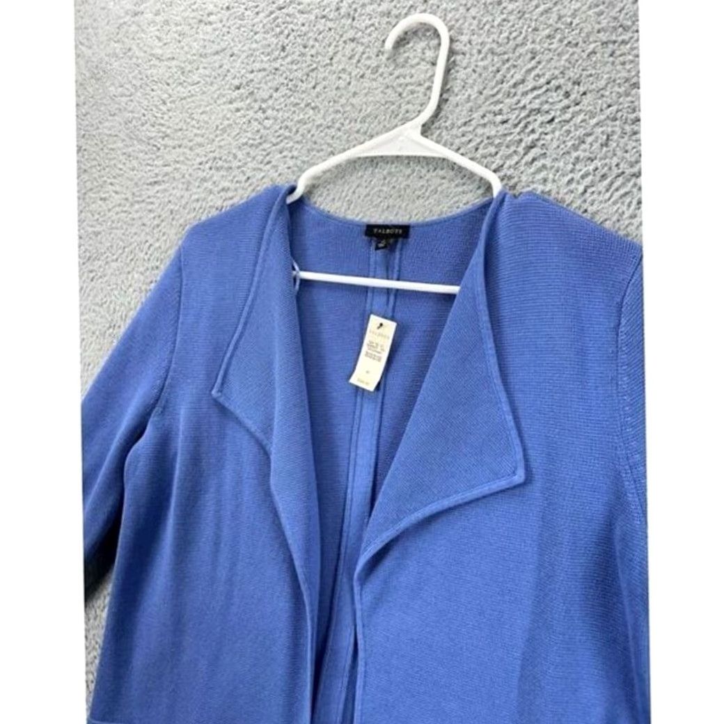 Talbots Talbots Cardigan Knit Open Face Sweater Women Medium Blue Long Sleeve NEW Size M / US 6-8 / IT 42-44 - 7 Thumbnail