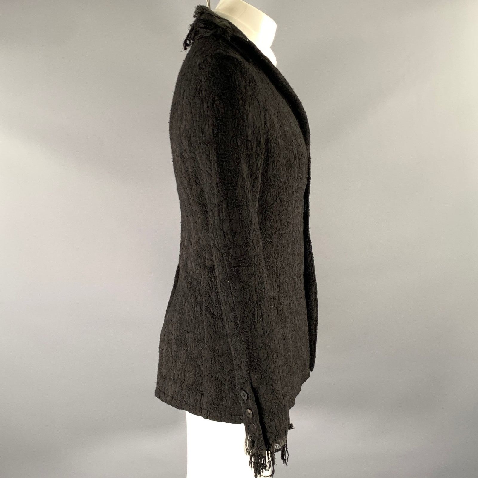 Other A TENTATIVE ATELIER Size 38 Black Wool Viscose Blend Jacket Size 38R - 3 Thumbnail