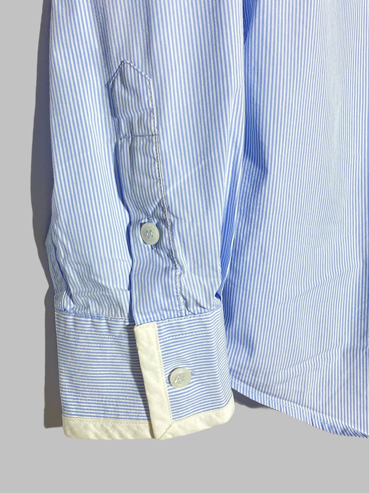 Dolce & Gabbana Dolce & Gabbana Blue White Pinstripe Dress Shirt Slim Fit Size US M / EU 48-50 / 2 - 7 Thumbnail