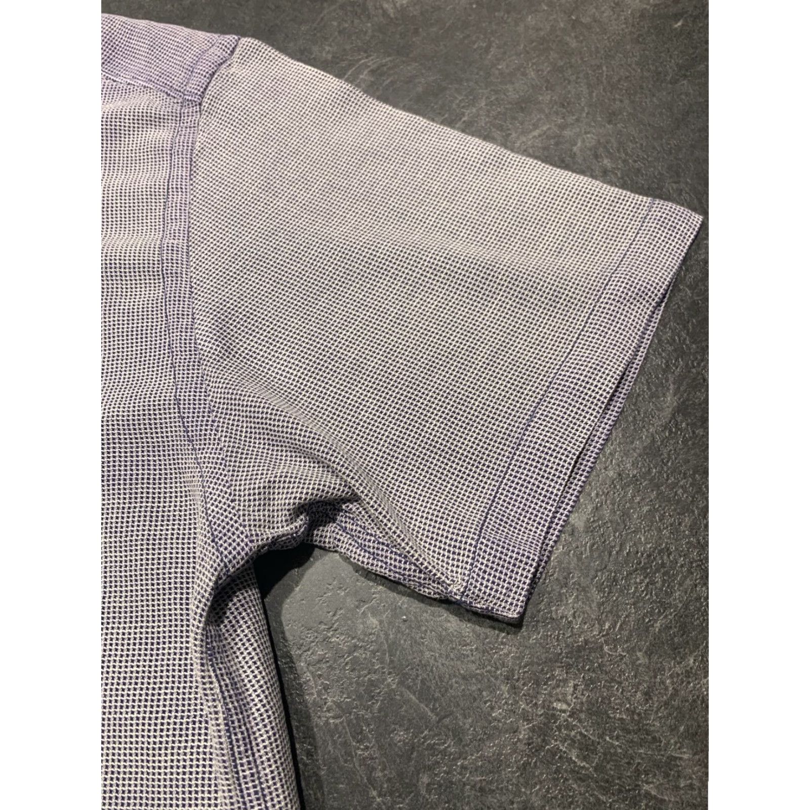 Vintage Toes On The Nose Men's Button-Up Short Sleeve Shirt 2XL Purple Cotton Silk Size US XXL / EU 58 / 5 - 2 Thumbnail
