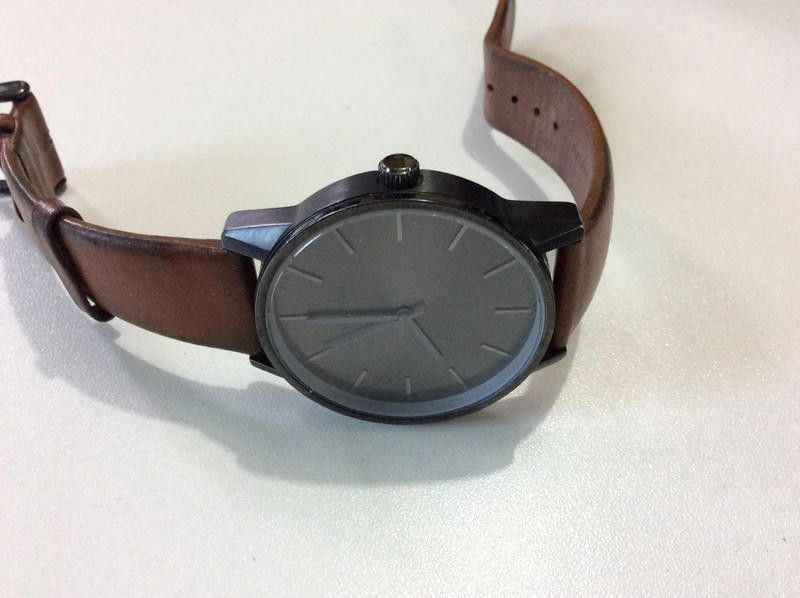 Designer Unknown black dial brown leather strap watch Size ONE SIZE - 1 Thumbnail