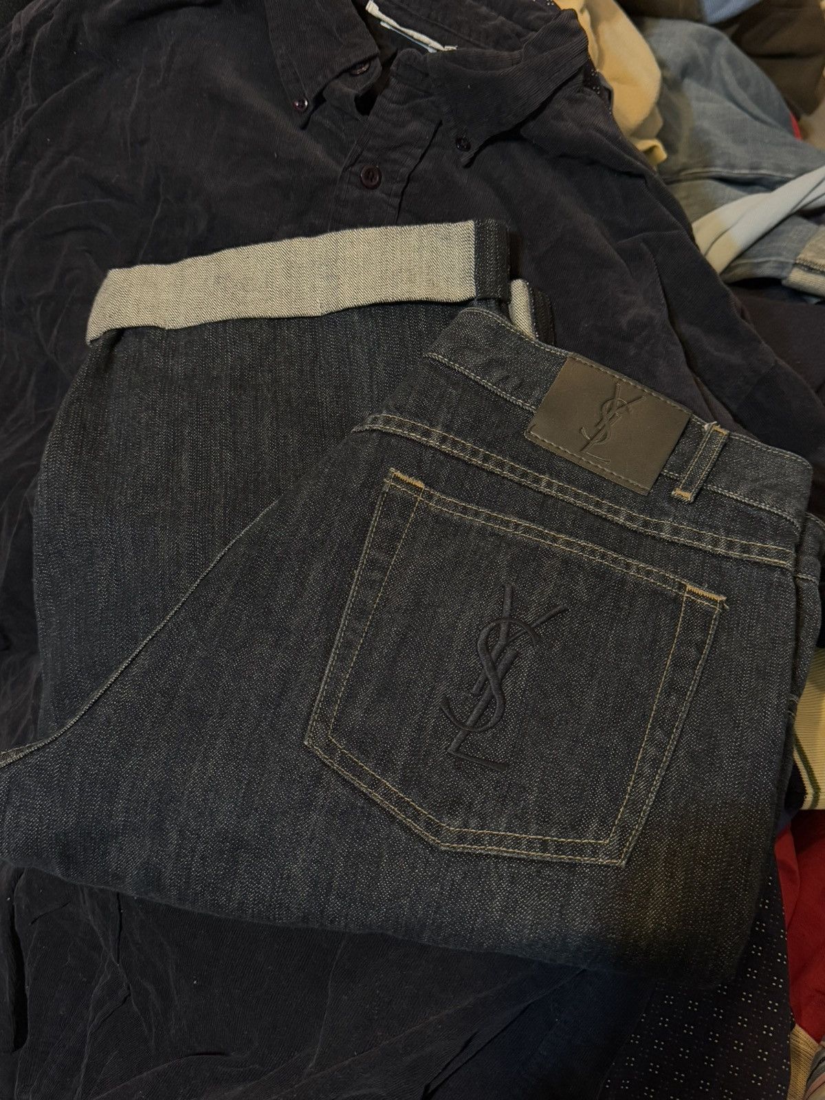 Yves Saint Laurent Denim YSL Shorts YSL Jeans Indigo Size US 36 / EU 52 - 2 Thumbnail