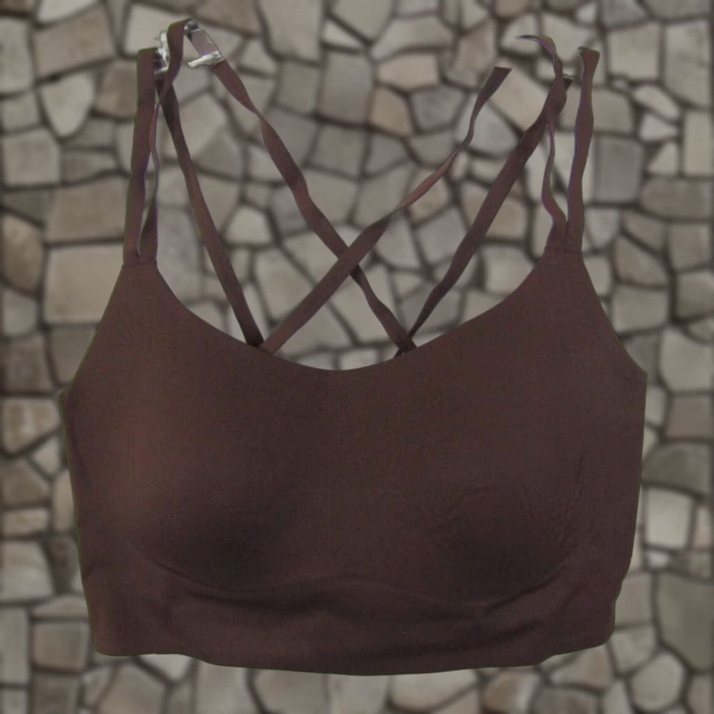 Vintage NWT Aerie Offline Brown Strappy Sports Bra Women's Size M, Low Support, Wireless, Breathable
