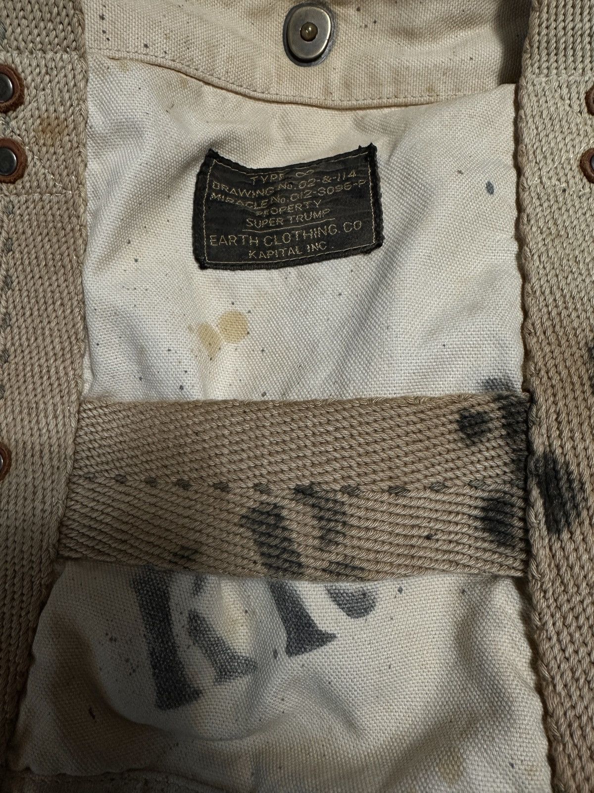 Kapital Kountry stenciled military studded tote canvas laundry bag Size ONE SIZE - 10 Thumbnail
