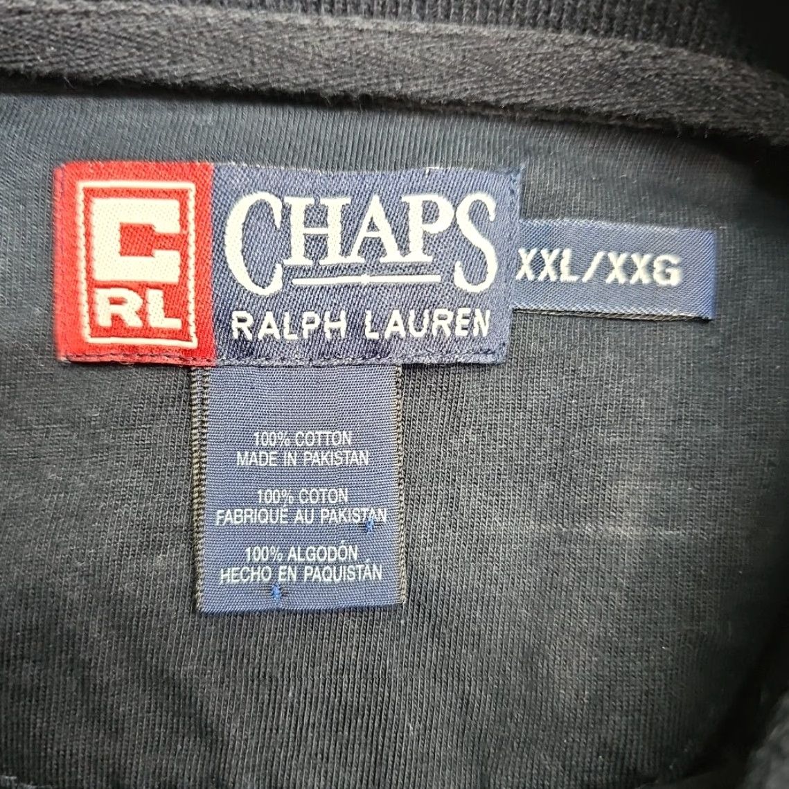 Polo Ralph Lauren VINTAGE CHAPS Polo Rugby Shirt Men 2XL Navy White 2 Tone Front Spellout Embroidered Logo Button Collar Short Sleeve Cotton 100% Regular Mens Size US XXL / EU 58 / 5 - 4 Thumbnail