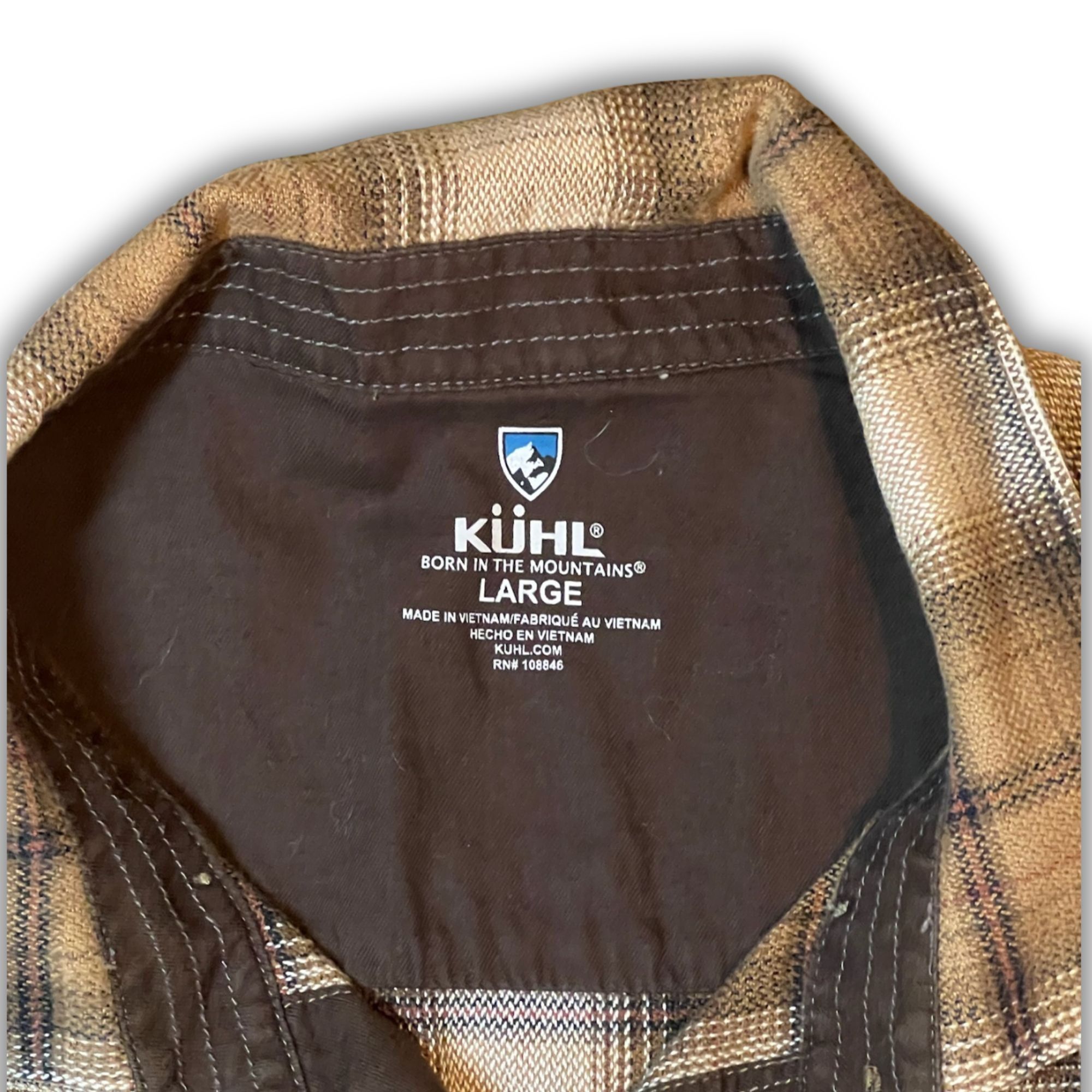 Kuhl Kühl Mens The Law Flannel Shirt Large Plaid Brown/White 100% Size US L / EU 52-54 / 3 - 6 Thumbnail