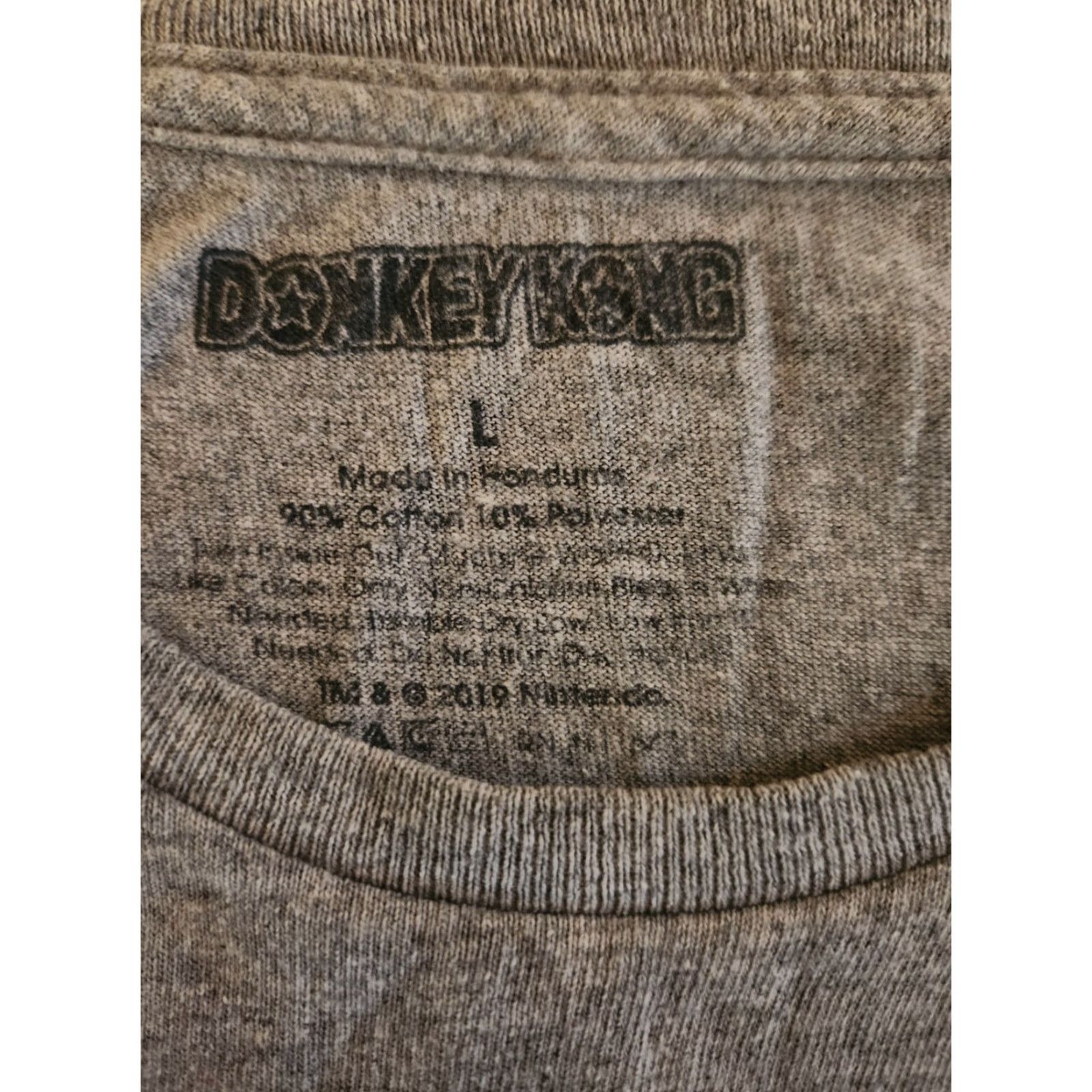 Nintendo Nintendo Donkey Kong T-Shirt Adult L Grey Graphic Print Short Sleeve Crew Neck Regular Size US L / EU 52-54 / 3 - 2 Thumbnail
