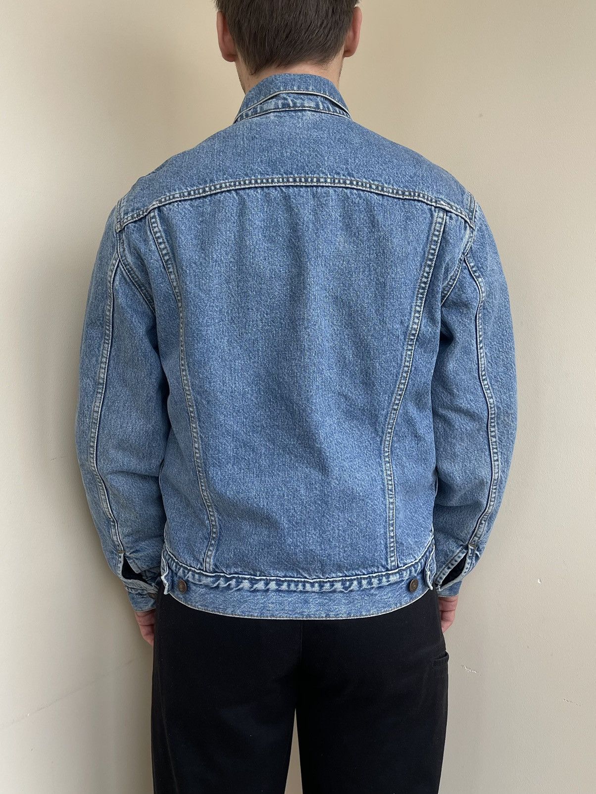 Levi's Type 3 Flannel Blanked Lined Washed Denim Trucker Jacket 90s Size US M / EU 48-50 / 2 - 4 Thumbnail