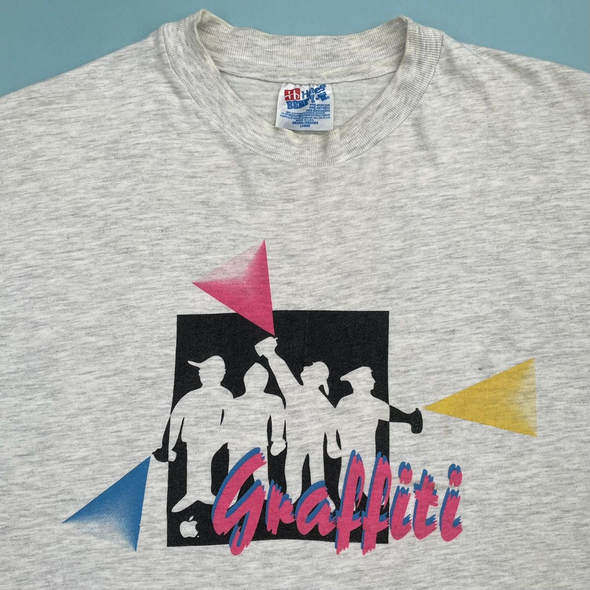 Vintage 90s Apple computer graffiti tech t shirt tee Hanes