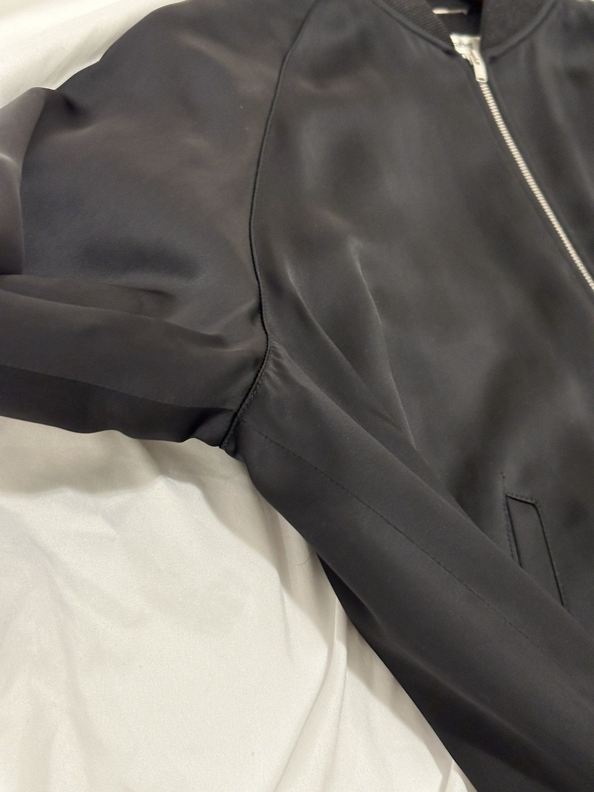 Saint Laurent Paris “SWEET DREAMS” Satin Bomber Jacket - Sz 48 Size US M / EU 48-50 / 2 - 19 Thumbnail