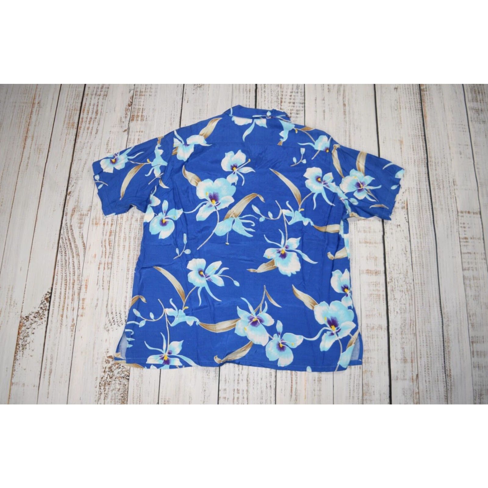 Vintage VINTAGE Royal Blue Hawaiian Shirt Men XL Blue Hibiscus Floral Button Up Camp Collar 90s Aloha Sun Surf Mens Size US XL / EU 56 / 4 - 5 Thumbnail