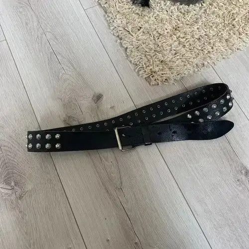 Other Steel Leather Studded Belt Size ONE SIZE - 2 Thumbnail