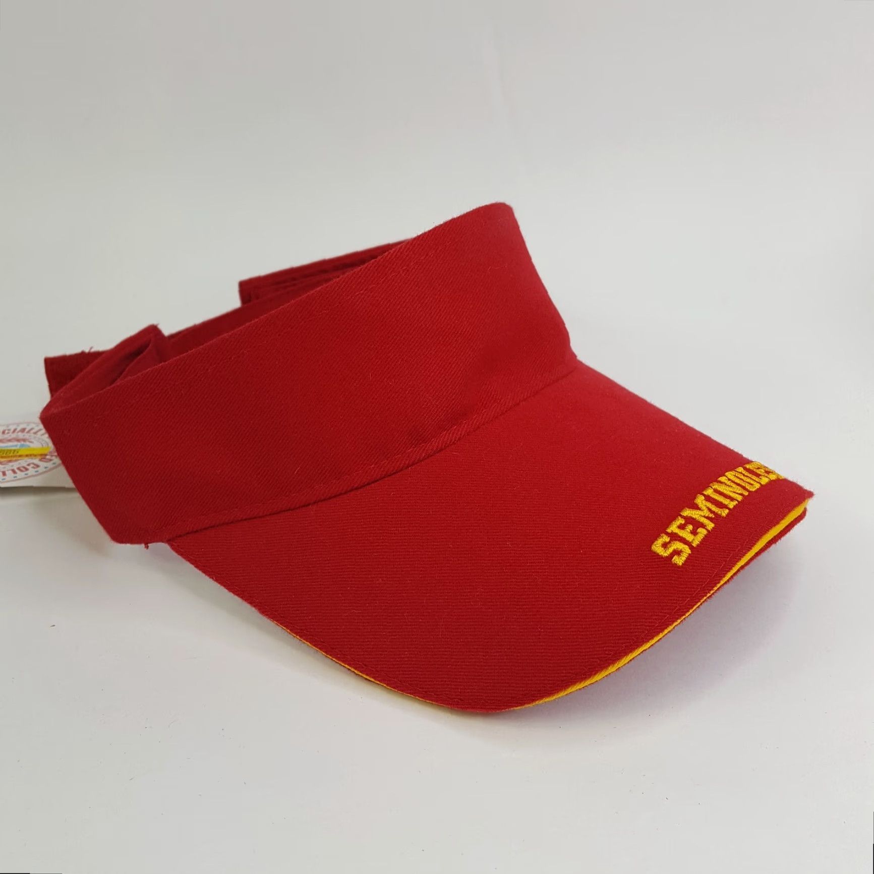 Vintage VINTAGE Florida State Seminoles Visor Adjustable Hat Red Casual Outdoor Twill Cotton 90s Y2K College Sports University Logo Men Cap - Mens Size ONE SIZE - 5 Thumbnail