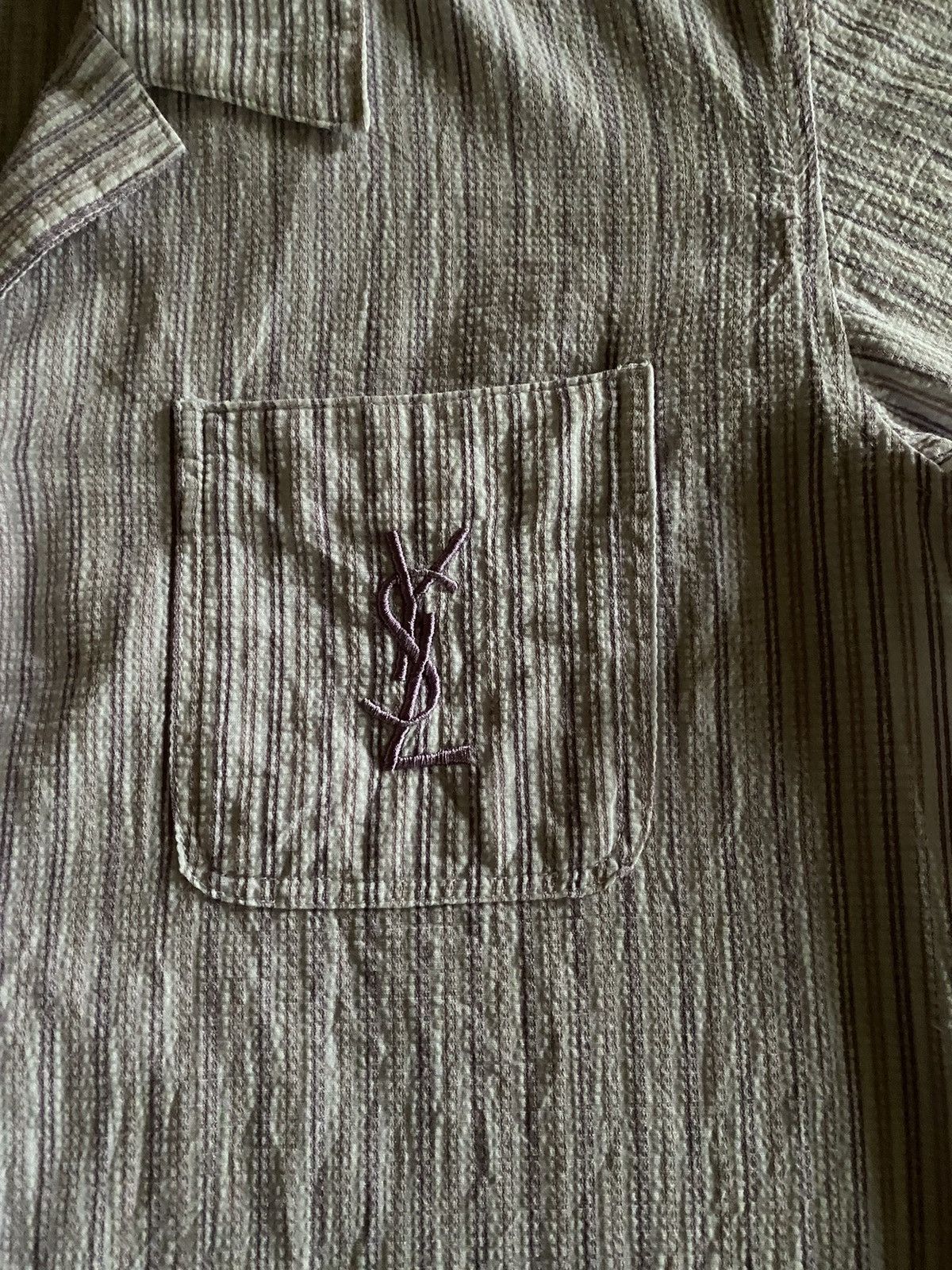 Flannel × Yves Saint Laurent Yves Saint Lauren Big Logo Single Pocket Button up Flannel Size US M / EU 48-50 / 2 - 3 Thumbnail