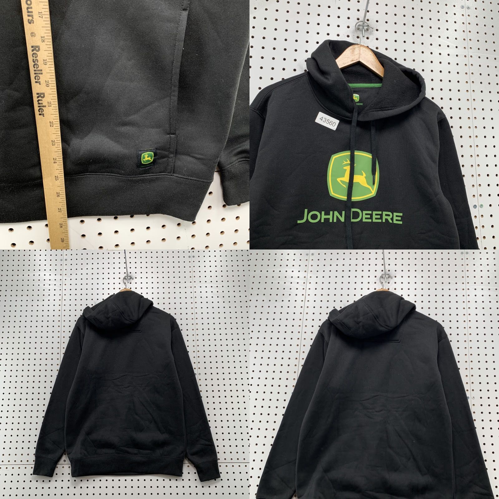 John Deere VINTAGE John Deere Hoodie Sweatshirt Black Mens Small Pullover Hooded Size US S / EU 44-46 / 1 - 8 Thumbnail