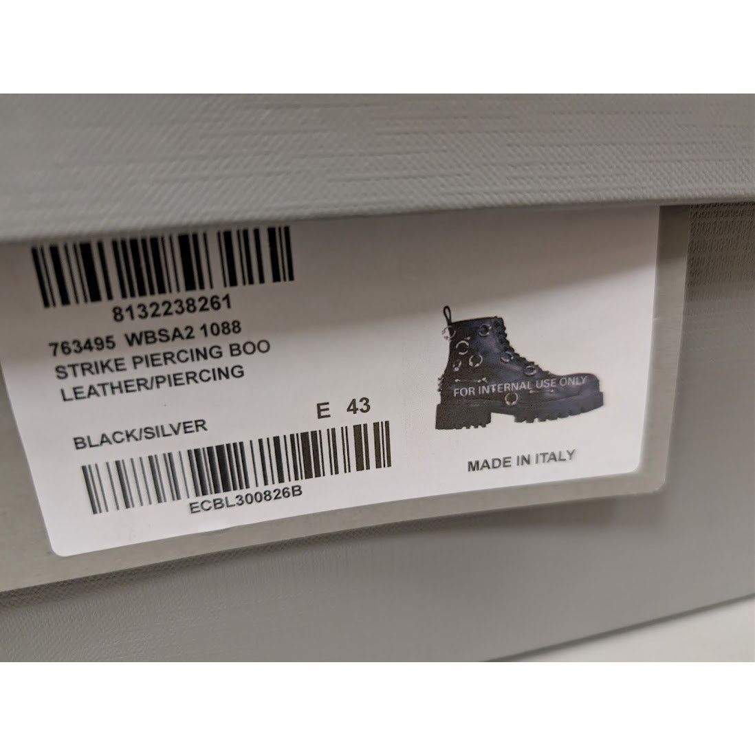 Balenciaga o1rshd1 Q:2 / Leather Strike Piercing Boots in Black/Silver Size US 10 / EU 43 - 21 Thumbnail