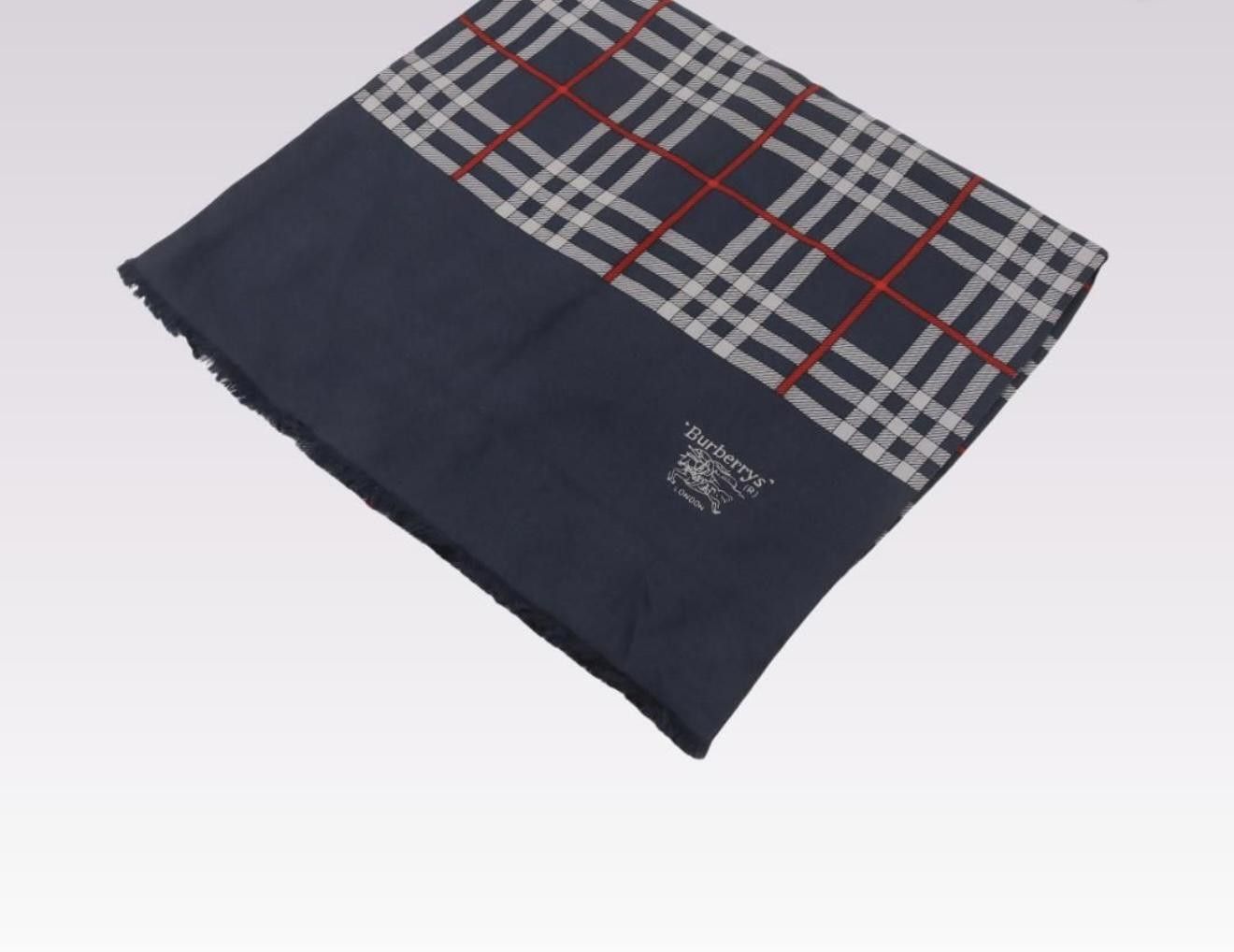 Burberry Burberry Navy Nova Check 100% Silk Scarf Size ONE SIZE - 1 Thumbnail
