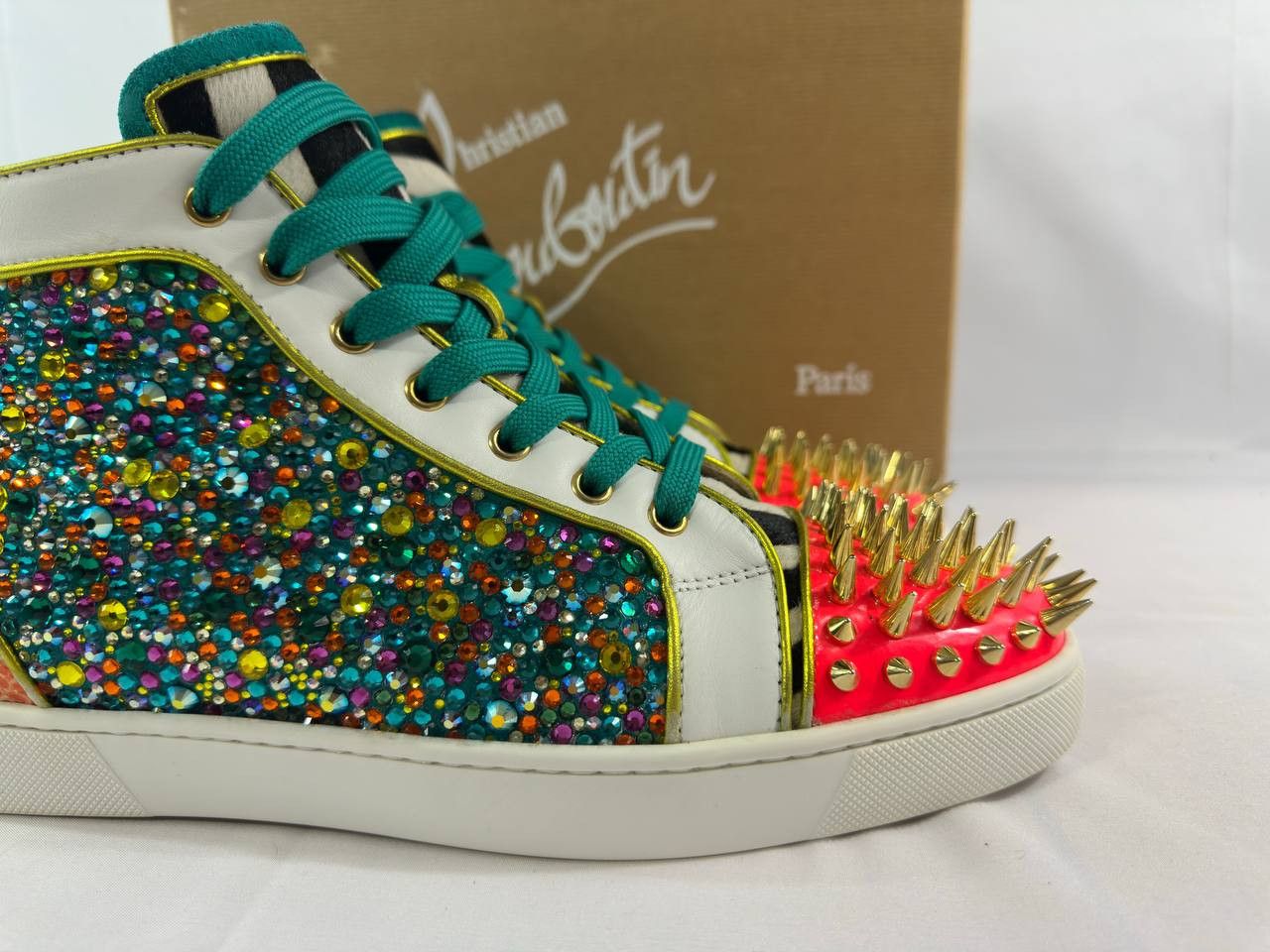 Christian Louboutin Christian Louboutin No Limit Spikes Flat Python Fresh Strass Size US 11 / EU 44 - 4 Thumbnail
