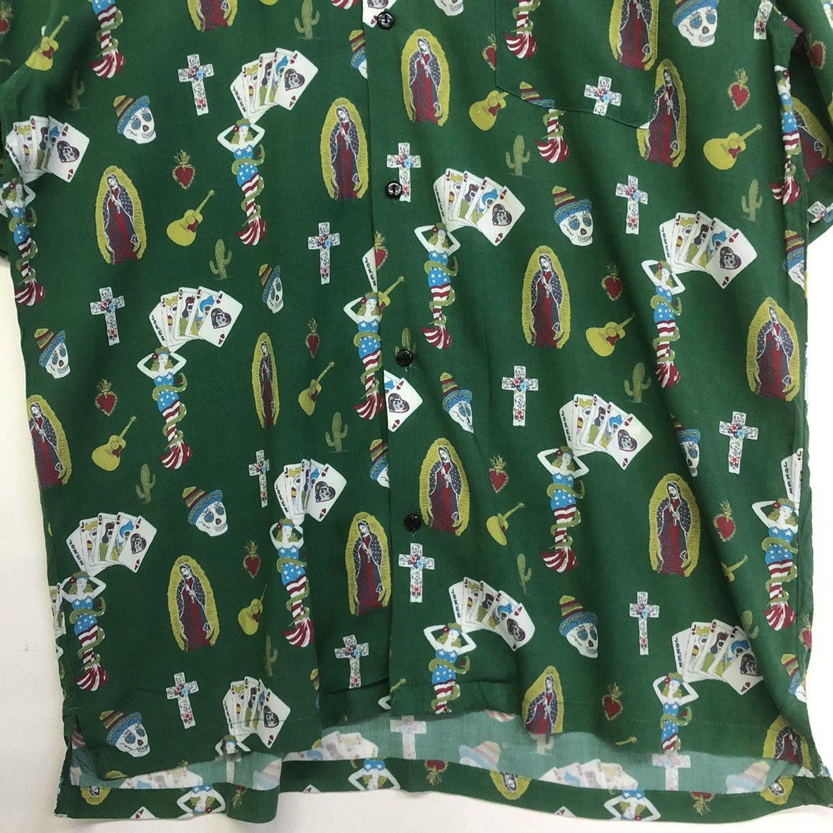 Japanese Brand CAVARIAA MEXICAN MOTIVE FULLPRINT OPEN COLLAR BUTTON SHIRT Size US L / EU 52-54 / 3 - 5 Thumbnail