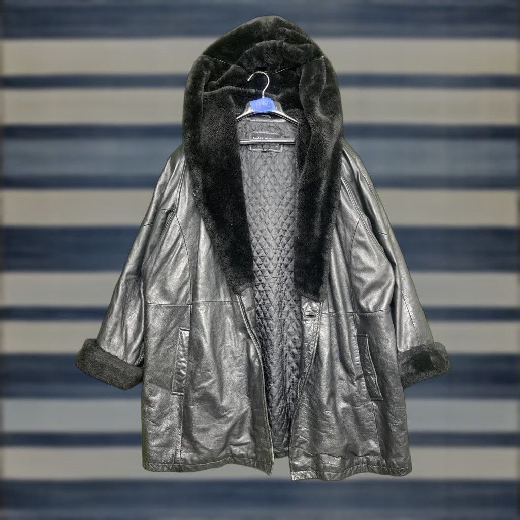 Vintage VINTAGE Wilsons Leather Coat Womens XL Black Hooded Fur Trim Parka Quilted Warm Winter Size XL / US 12-14 / IT 48-50 - 1 Thumbnail