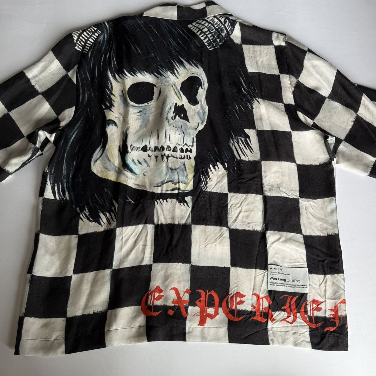 Amiri Amiri x Wes Lang Skull Silk Bowling Shirt Size US XL / EU 56 / 4 - 5 Thumbnail