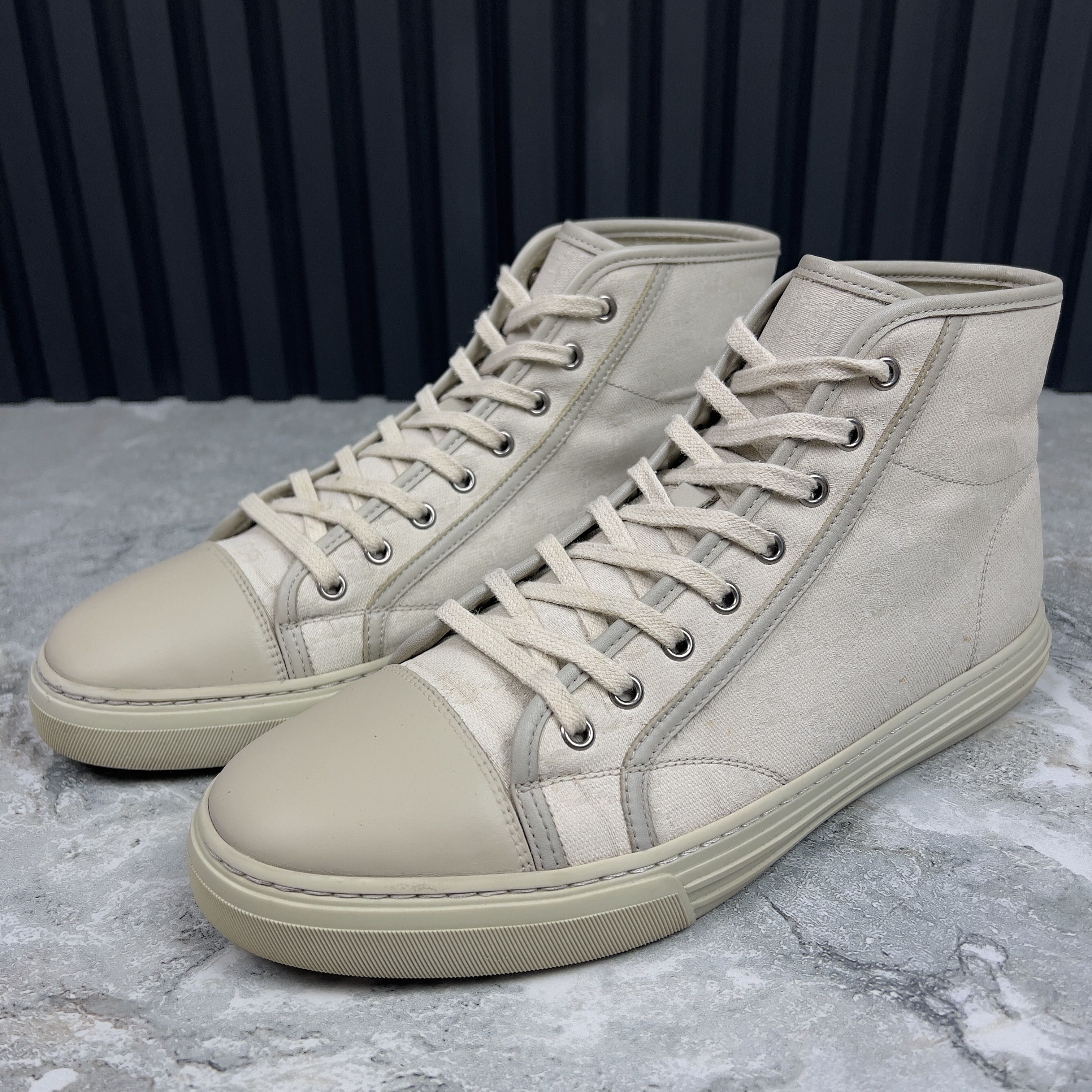 size 11.5G - Gucci GG Canvas Monogram Sneakers Tortuga Beige High Top Gucci GUCCI BEIGE PRINT GG SNEAKERS - SIZE 11 - CANVAS HIGH  main image 3