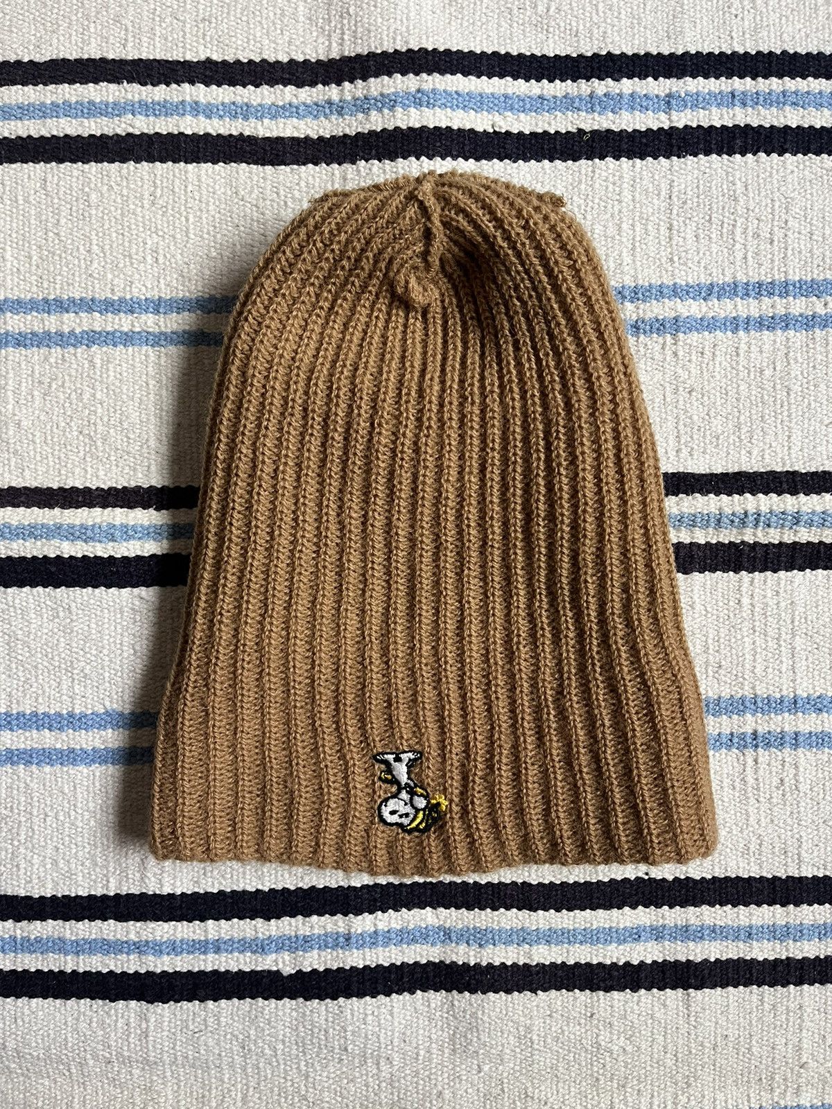 Peanuts Vintage Snoopy Peanuts Usa Beige Orlon Acrylic Beanie Hat Size ONE SIZE - 3 Thumbnail