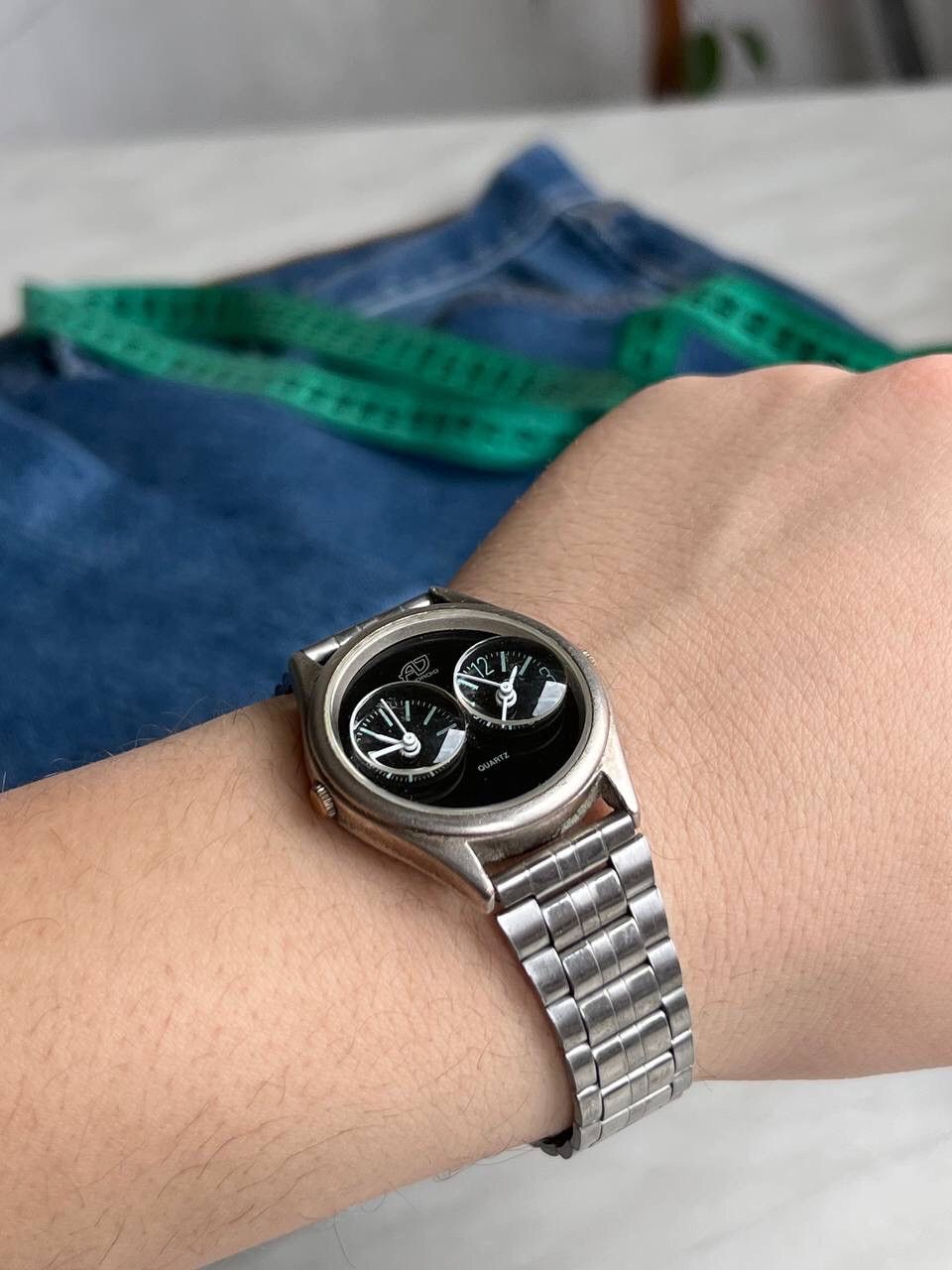 Japanese Brand × Vintage Vintage Double Dial Japanese style futuristic Steel Watch Size ONE SIZE - 7 Thumbnail