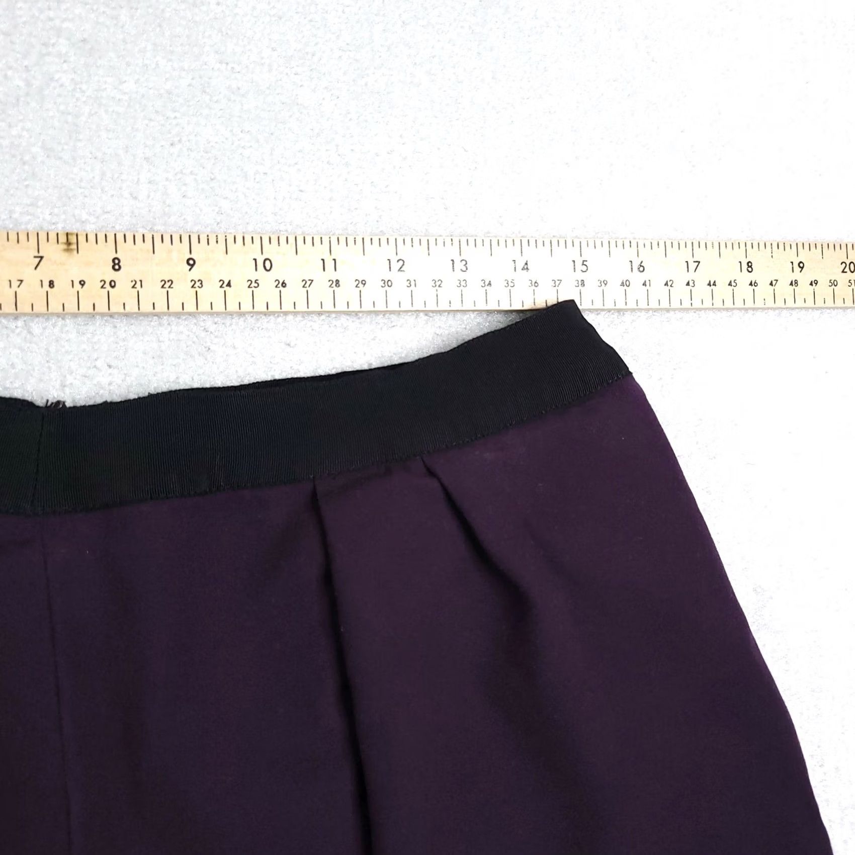 Gap VINTAGE Gap Stretch Lined Mini Skirt Women's 14 Purple Pleated Zip Pocket Skirt Size 36" / US 14 / IT 50 - 5 Thumbnail