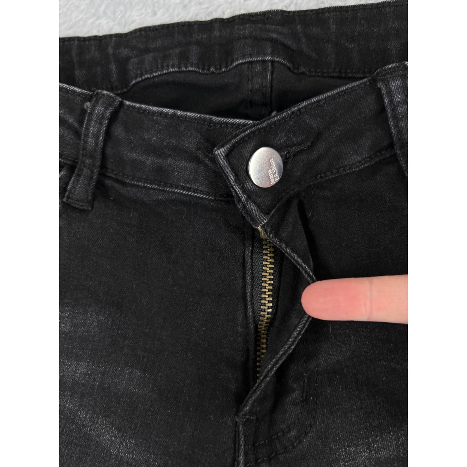 Shein Vintage SheIn Black Denim Flare Jeans Womens Size 4 Mid Rise Stretch Cotton Blend Fall Summer Size 27" / US 4 / IT 40 - 5 Thumbnail