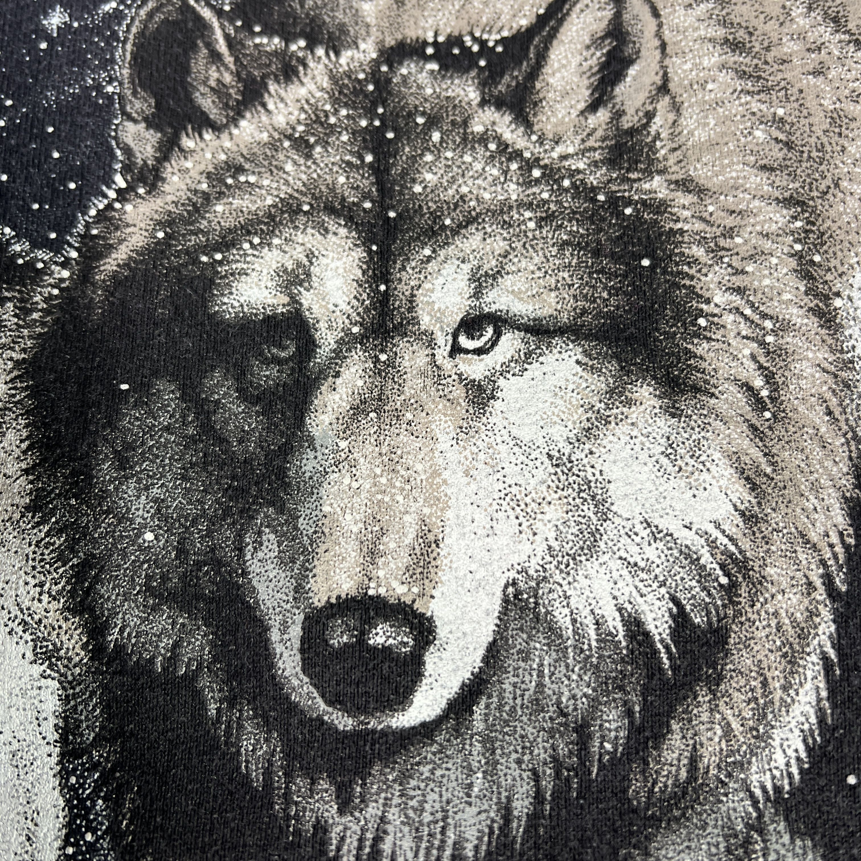 Other VTG 90s Nature Wolf Wolves Sweatshirt Black Faded Crewneck Size US L / EU 52-54 / 3 - 8 Thumbnail