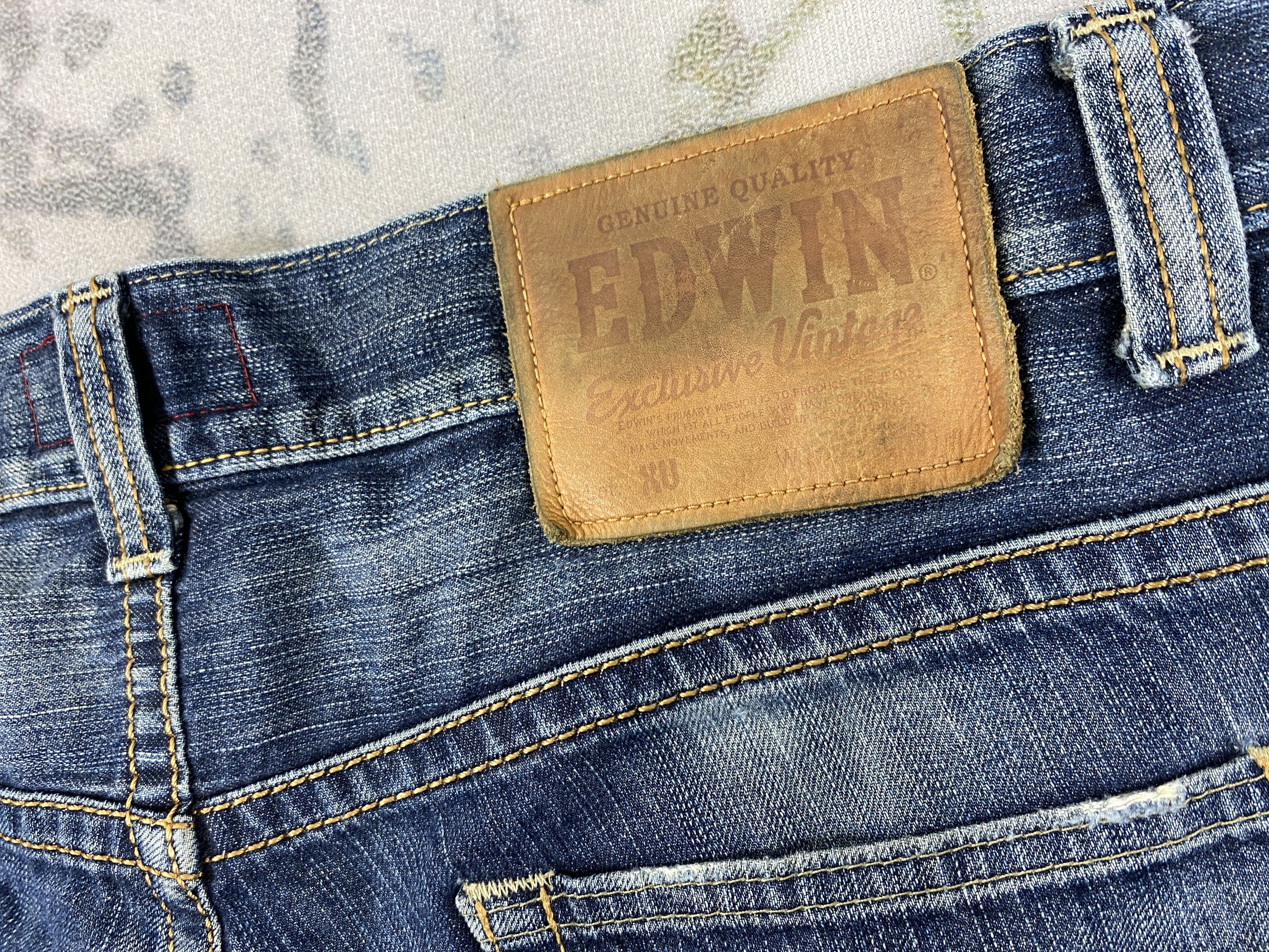Japanese Brand Faded Blue Vintage Edwin Jeans 40x33.5 Denim- JN3654 Size US 40 / EU 56 - 11 Thumbnail