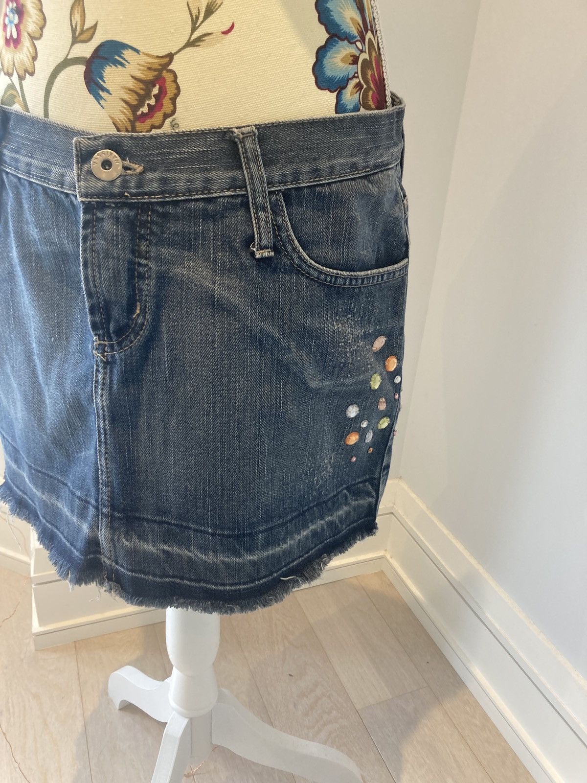 Vintage Denim Mini Skirt Size 27" / US 4 / IT 40 - 12 Thumbnail