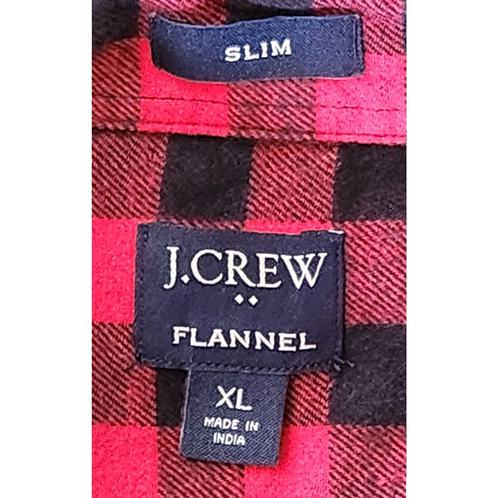 J.Crew VINTAGE J.CREW Plaid Flannel Shirt Long Sleeve XL Slim Fit Red Black Men Button-Up Shirt Size US XL / EU 56 / 4 - 3 Thumbnail