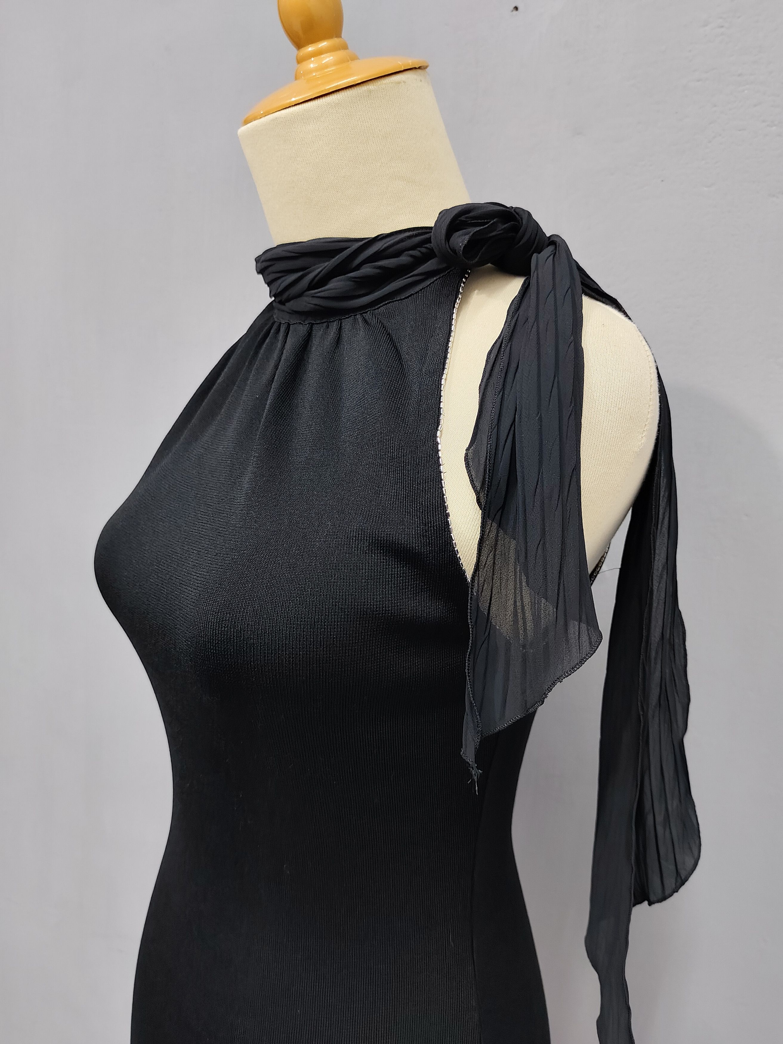 Japanese Brand C de C- Scarf Neck Grunge Glam Halter Rib Knit Top Size M / US 6-8 / IT 42-44 - 5 Thumbnail