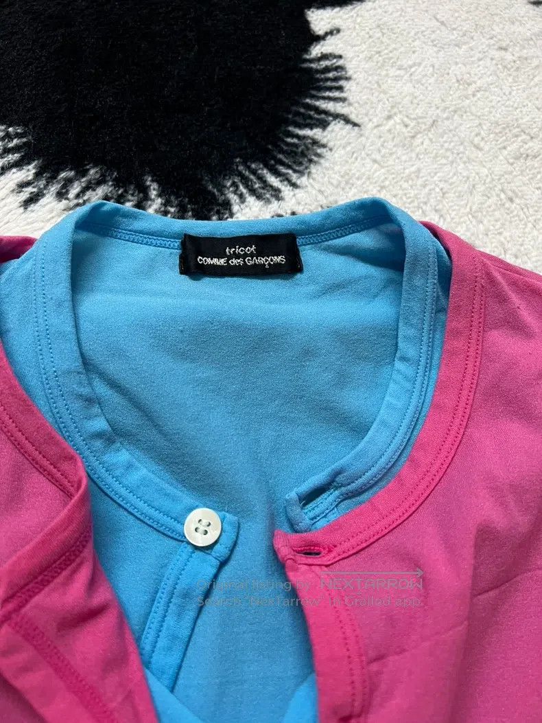 Comme des Garcons Comme Des Garcons Contrast Color Cardigan with Fake Two-Pi Size S / US 4 / IT 40 - 6 Thumbnail