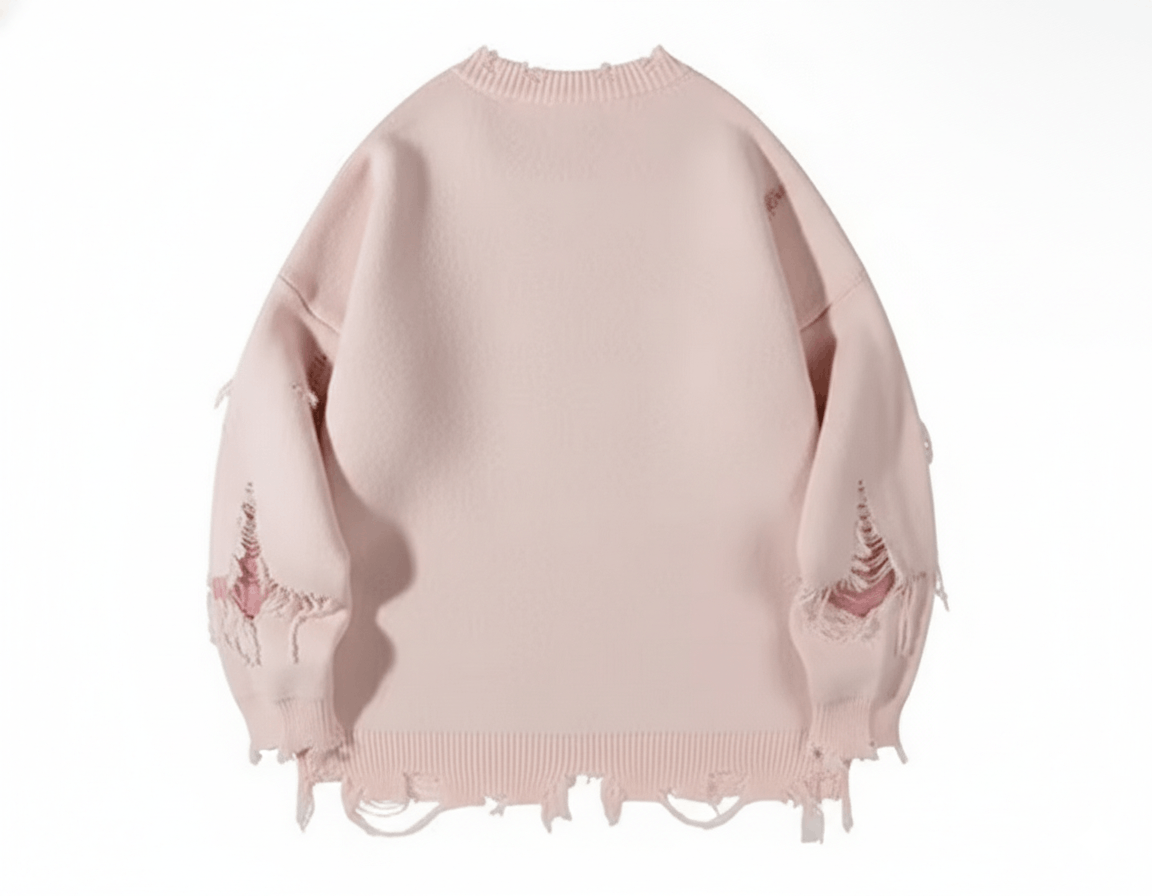 Other Streetwear Grunge Skull Ripped Sweater Jacquard Knitwear Size US XL / EU 56 / 4 - 2 Thumbnail