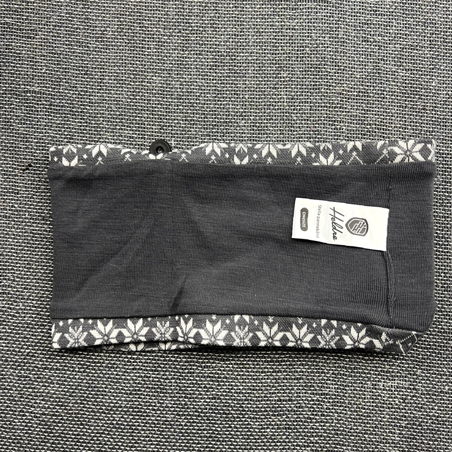 Vintage Heldre Headband One Size Merino Wool Blend Gray White Fair Isle Lined Norway Unisex Adults Headband Size ONE SIZE - 3 Thumbnail